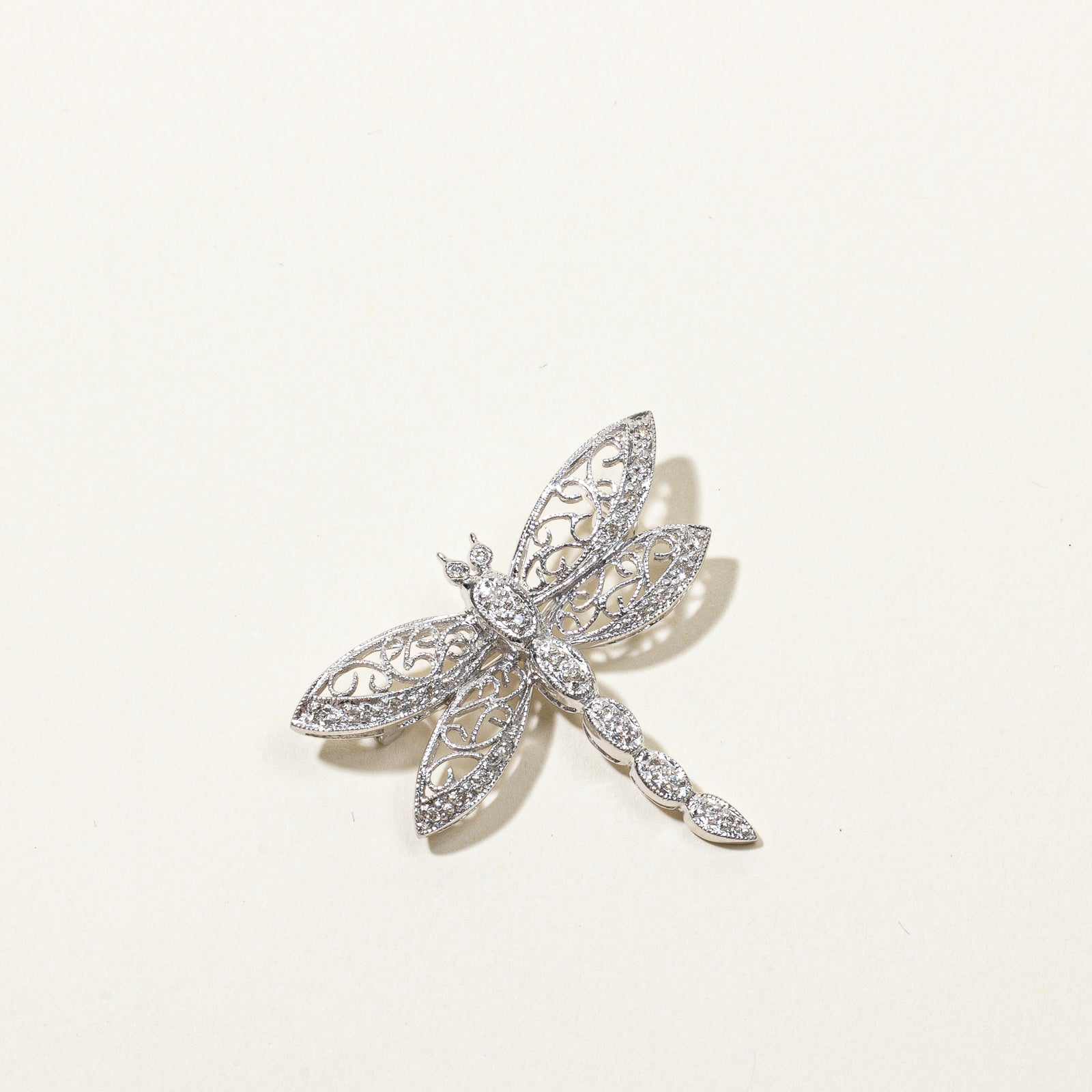 Diamond Dragonfly Brooch | 0.14ctw |