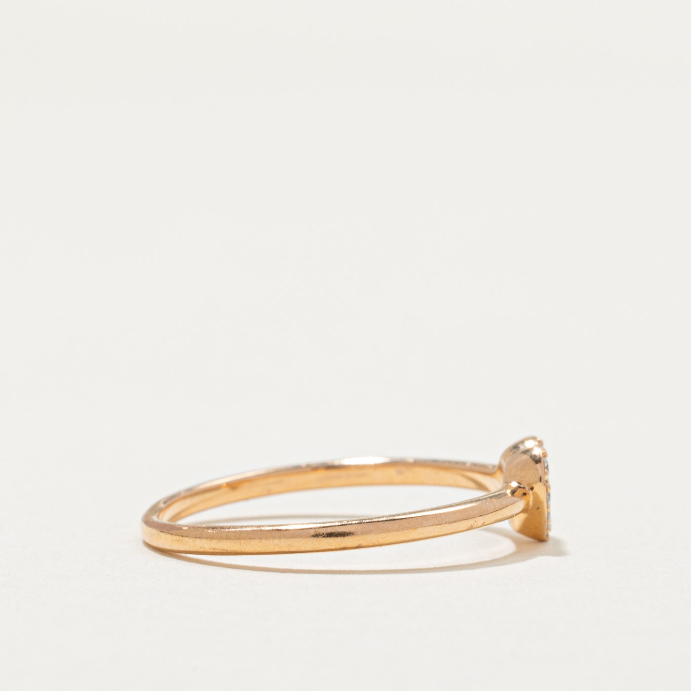 Pavé Set Diamond Heart Shaped Ring | 0.07ctw | SZ 6.25