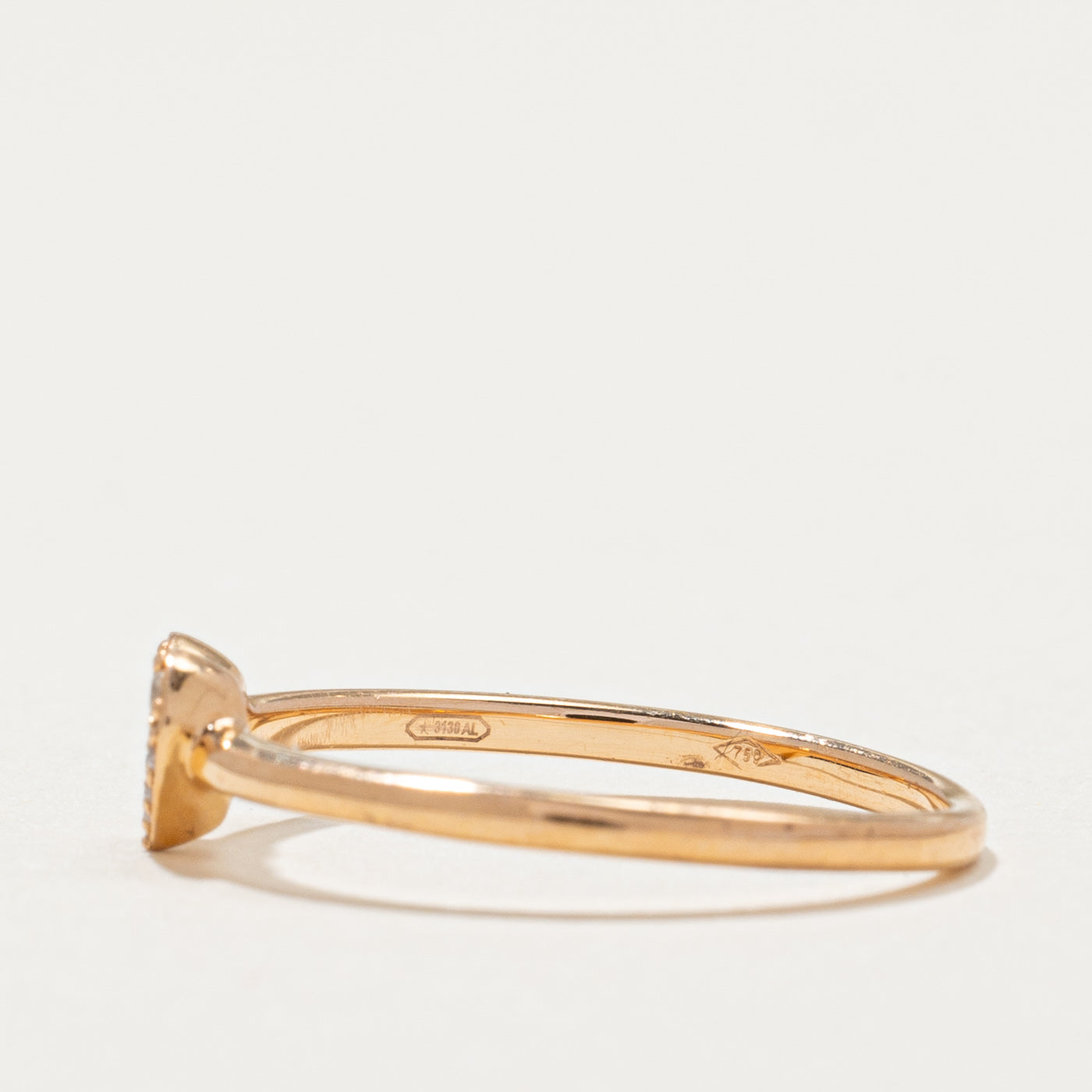 Pavé Set Diamond Heart Shaped Ring | 0.07ctw | SZ 6.25