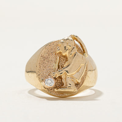 14K Diamond Signet Ring | 0.10ct | SZ 11