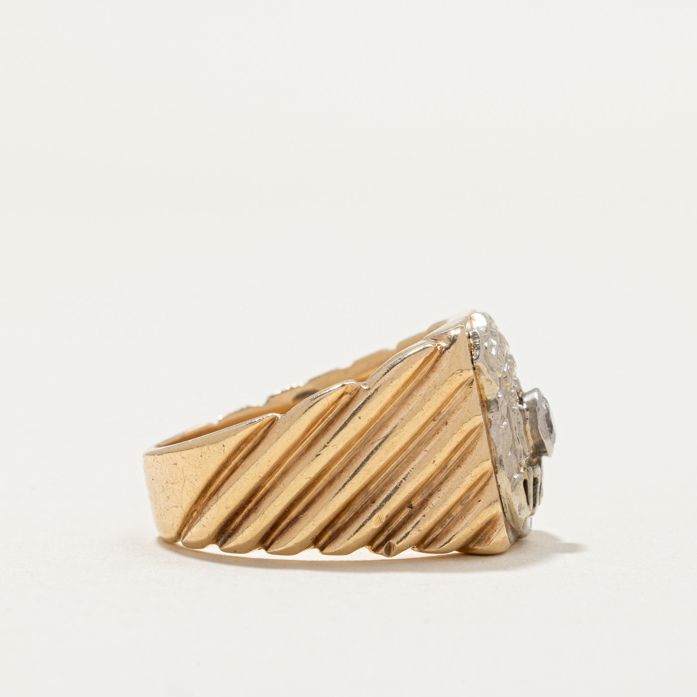 Bague chevalière en diamant « Police de la ville de New York » | 0,20 ct | Taille 10,25