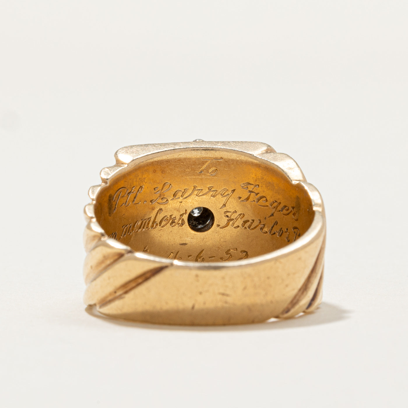 Bague chevalière en diamant « Police de la ville de New York » | 0,20 ct | Taille 10,25