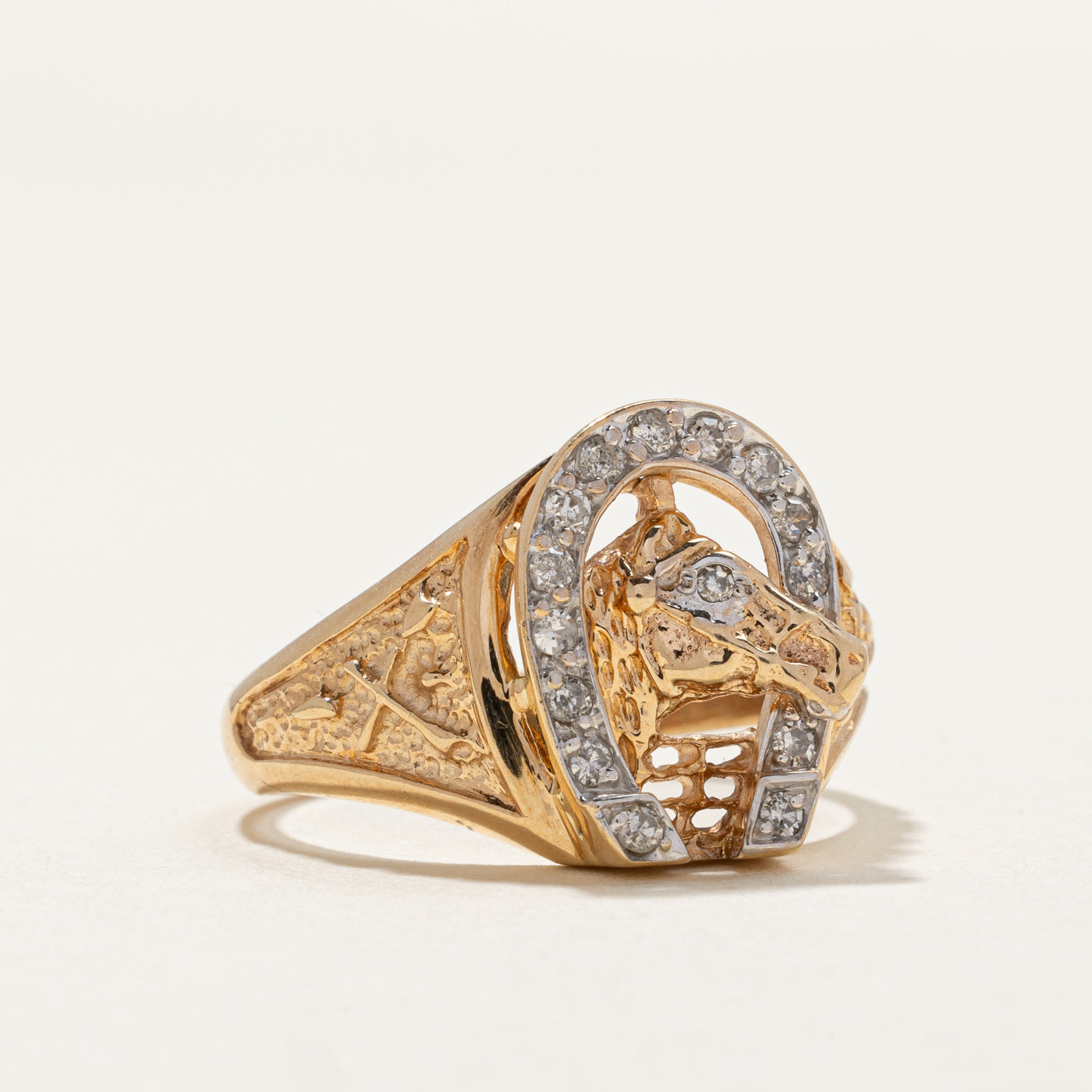 Horseshoe & Horse Diamond Ring | 0.28ctw | SZ 10
