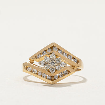 Diamond Cluster Rhombus Shaped Ring | 0.30ctw | SZ 5.25