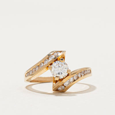 Diamond Bypass Engagment Ring | 0.83ctw | SZ 5.5