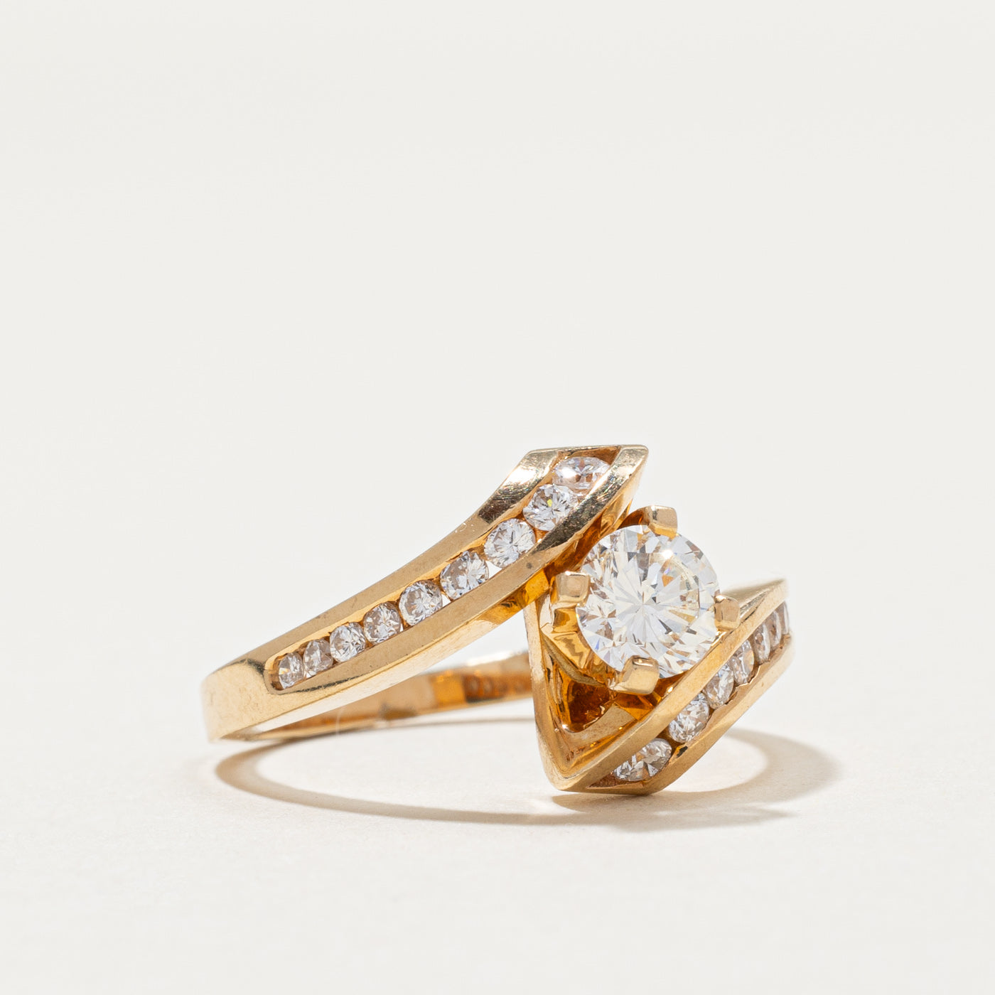 Diamond Bypass Engagment Ring | 0.83ctw | SZ 5.5