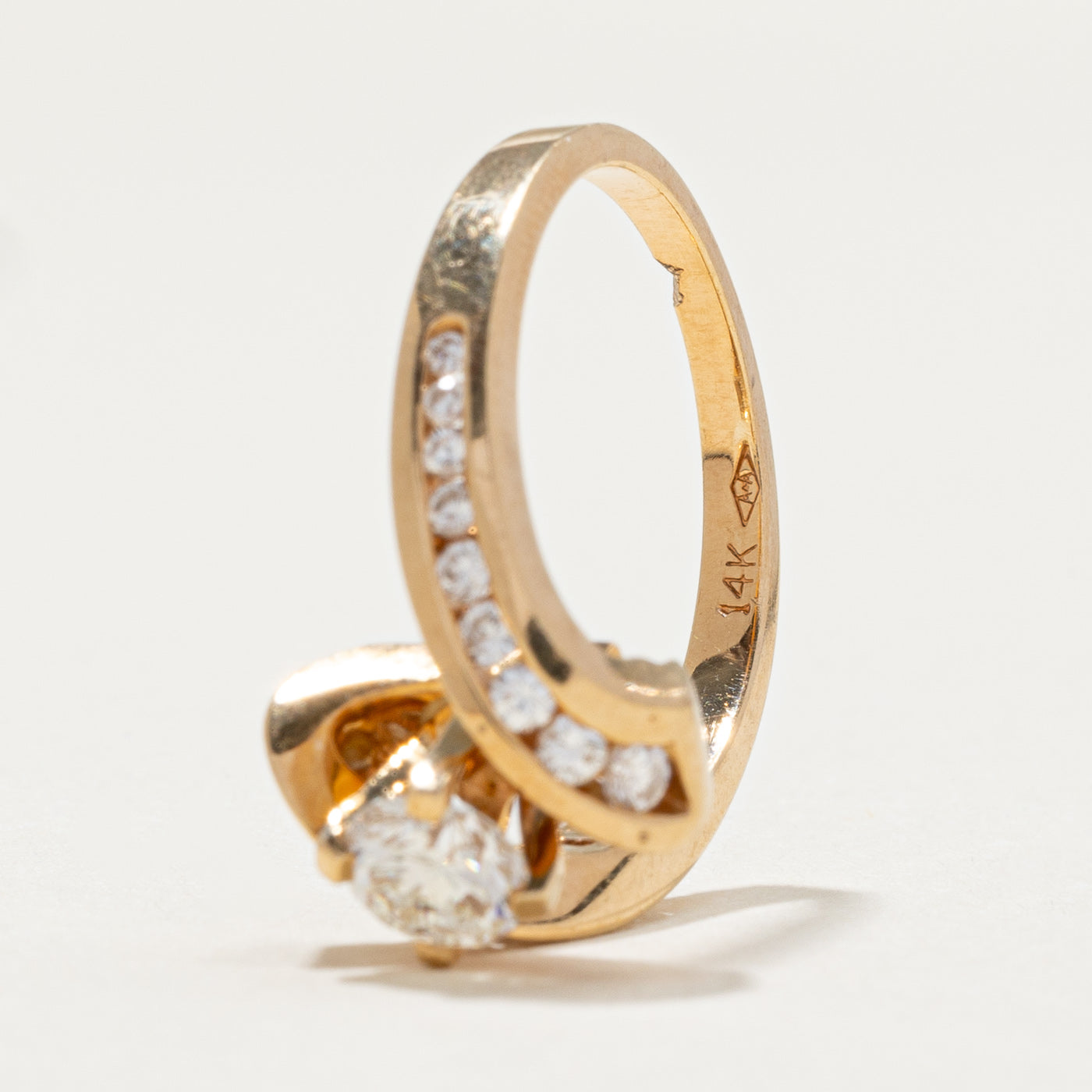 Diamond Bypass Engagment Ring | 0.83ctw | SZ 5.5