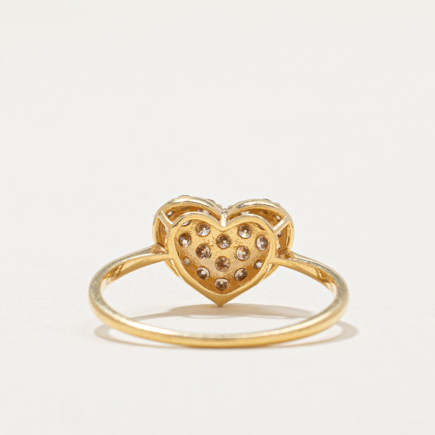 Pavé Set Diamond Puffy Heart Ring | 0.50ctw | SZ 7.25