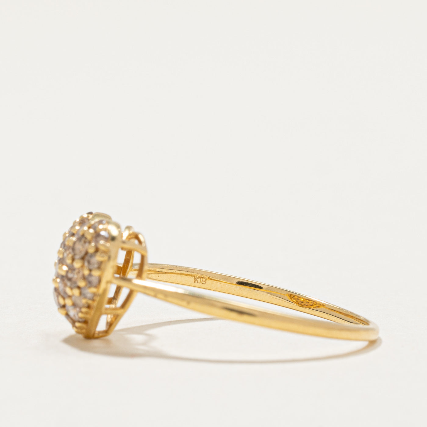 Pavé Set Diamond Puffy Heart Ring | 0.50ctw | SZ 7.25