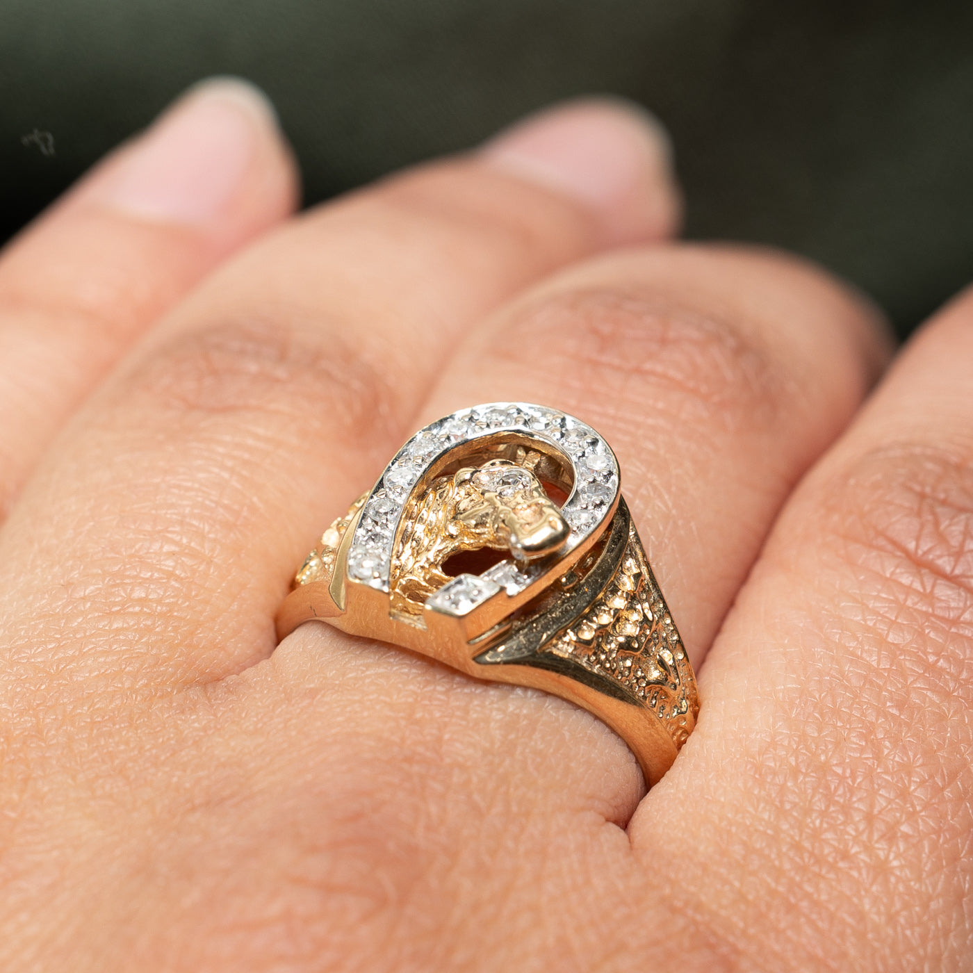 Horseshoe & Horse Diamond Ring | 0.28ctw | SZ 10