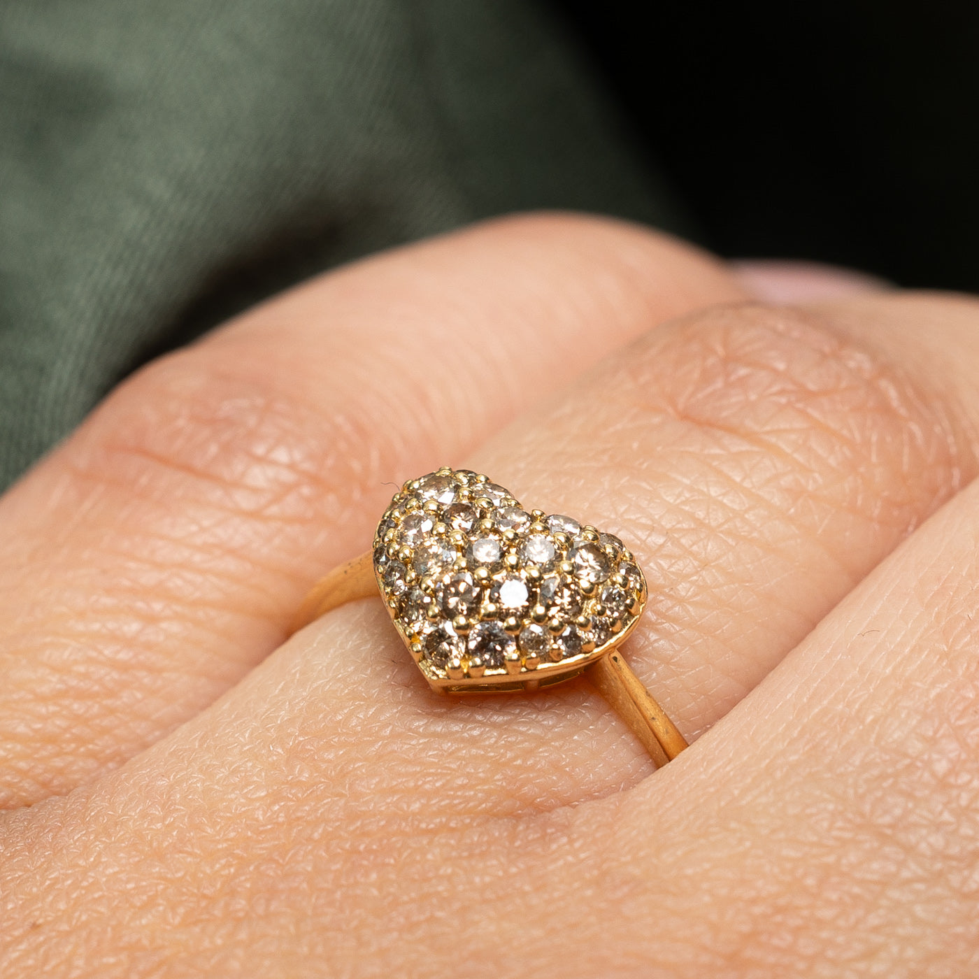 Pavé Set Diamond Puffy Heart Ring | 0.50ctw | SZ 7.25