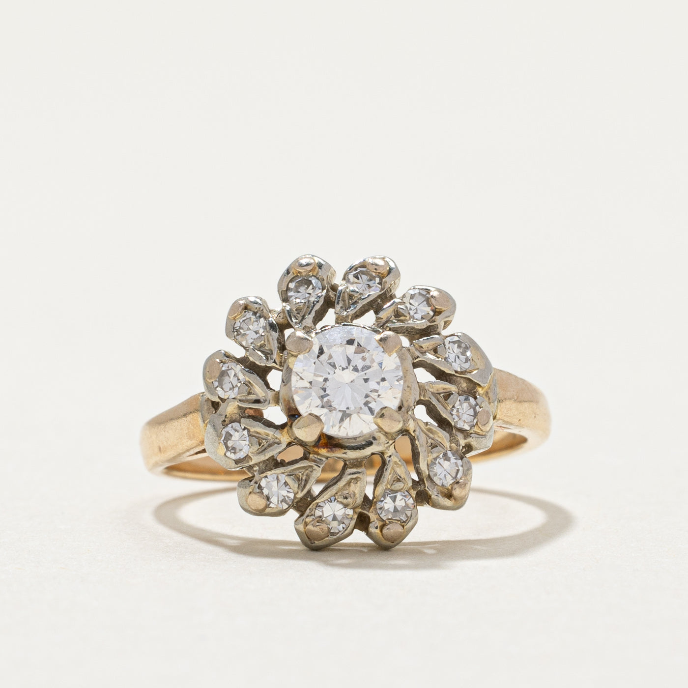 Pinwheel Halo Diamond Engagement Ring | 0.46ctw | SZ 3