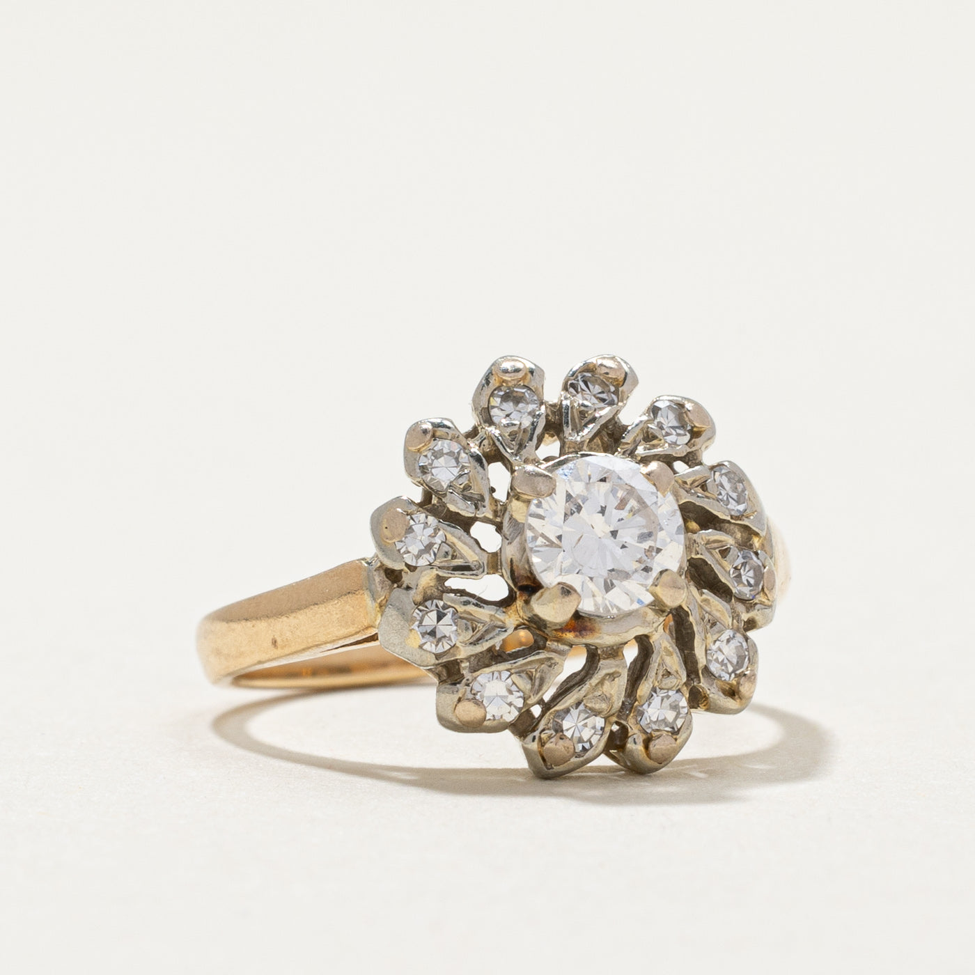 Pinwheel Halo Diamond Engagement Ring | 0.46ctw | SZ 3