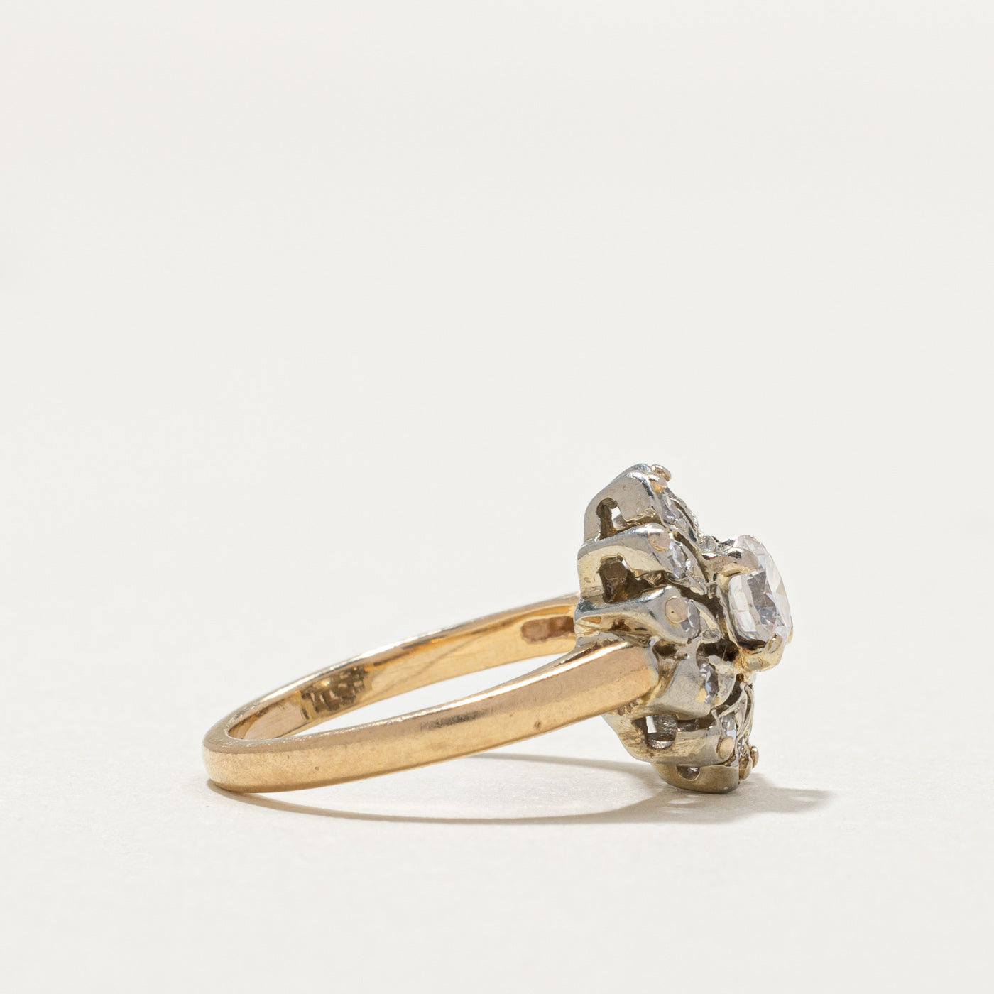 Pinwheel Halo Diamond Engagement Ring | 0.46ctw | SZ 3
