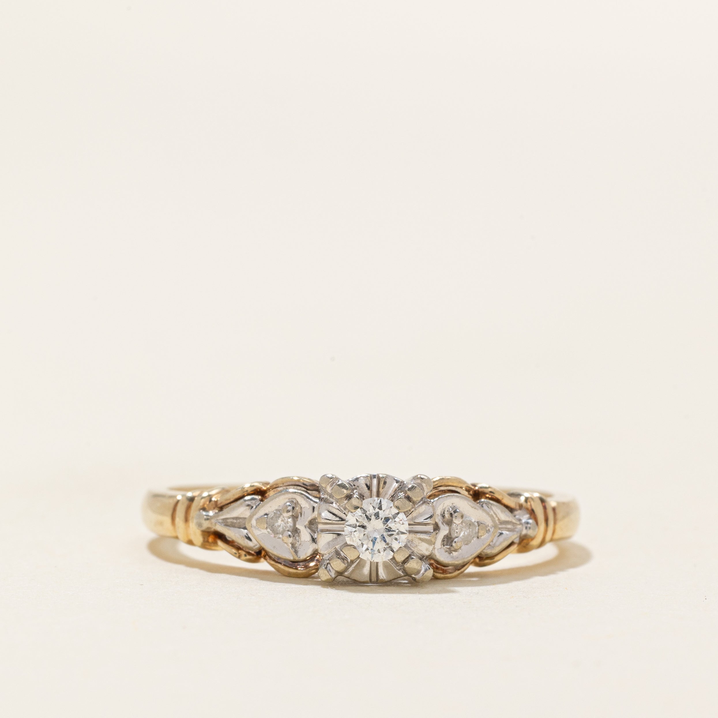 Illusion Set Diamond Textured Ring | 0.12ctw | SZ 9.0 |