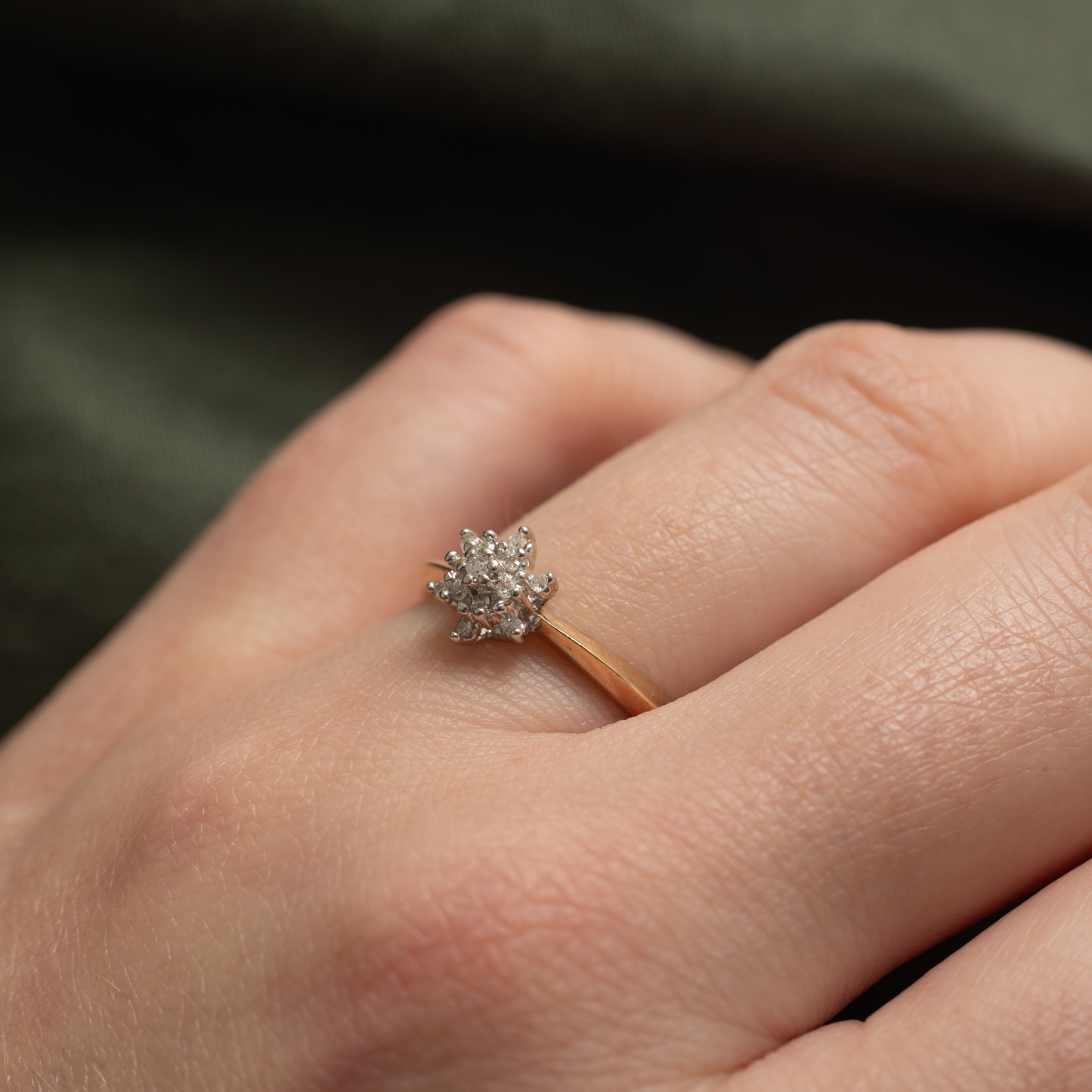 Diamond Cluster Petal Ring | 0.07ctw | SZ 7.0 |
