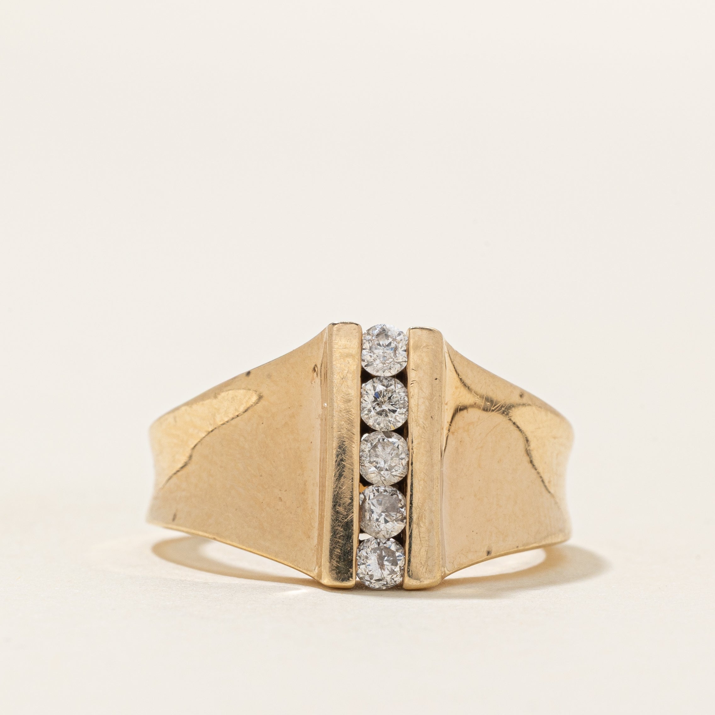 Five Stone Diamond Column Ring | 0.25ctw | SZ 5.5