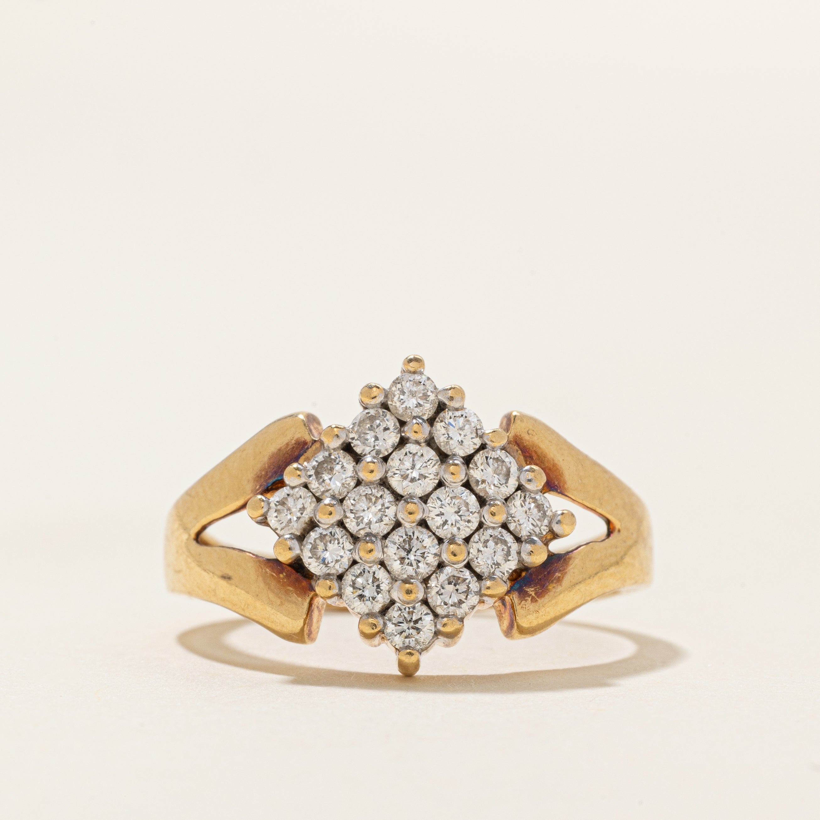 Diamond Cluster Open Shank Cocktail Ring | 0.48ctw | SZ 7.0 |