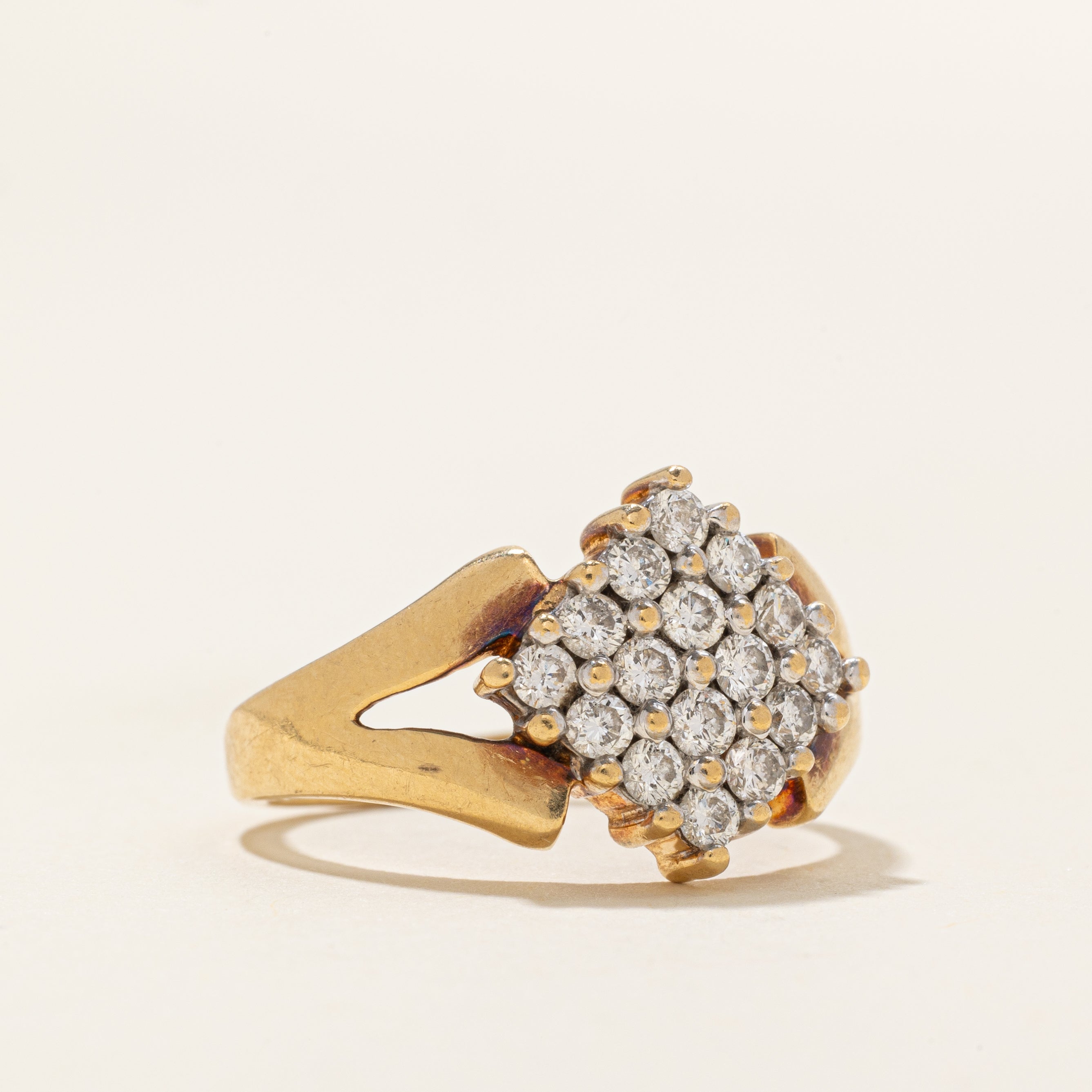 Diamond Cluster Open Shank Cocktail Ring | 0.48ctw | SZ 7.0 |