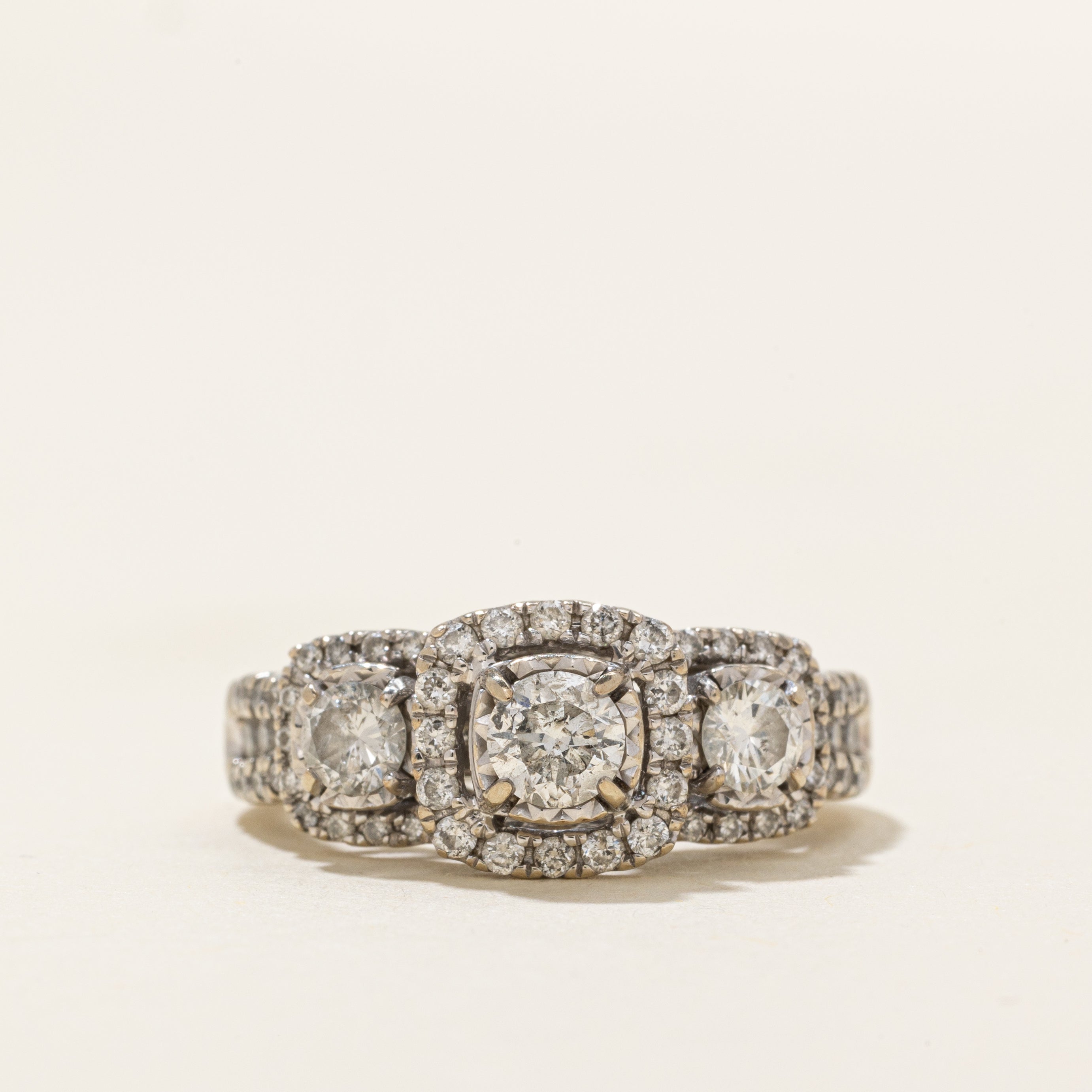 Diamond Triple Halo Ring | 0.91ctw | SZ 5.0 |