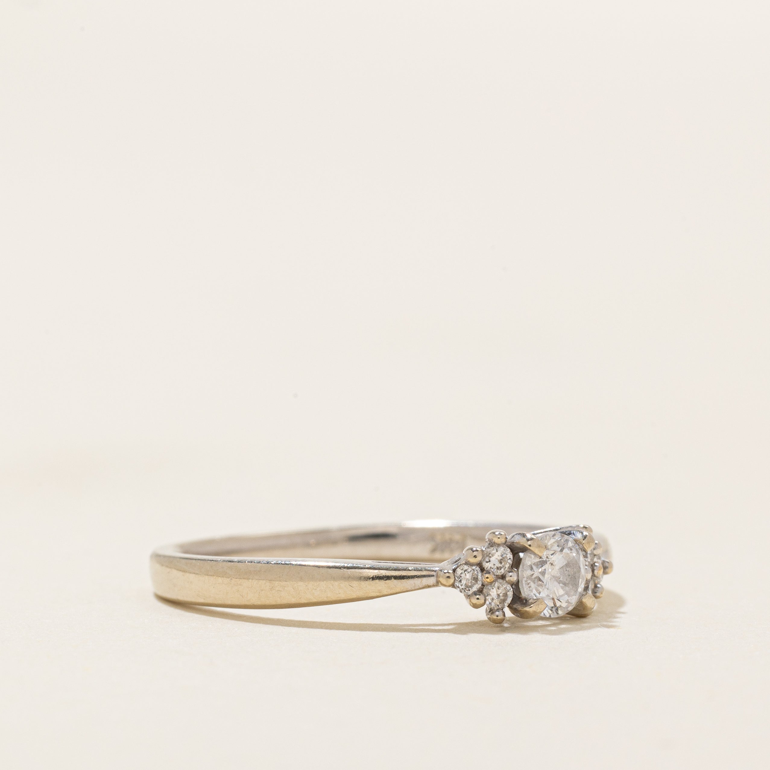 Diamond Accented Reverse Tapered Ring | 0.18ctw | SZ 6.25 |