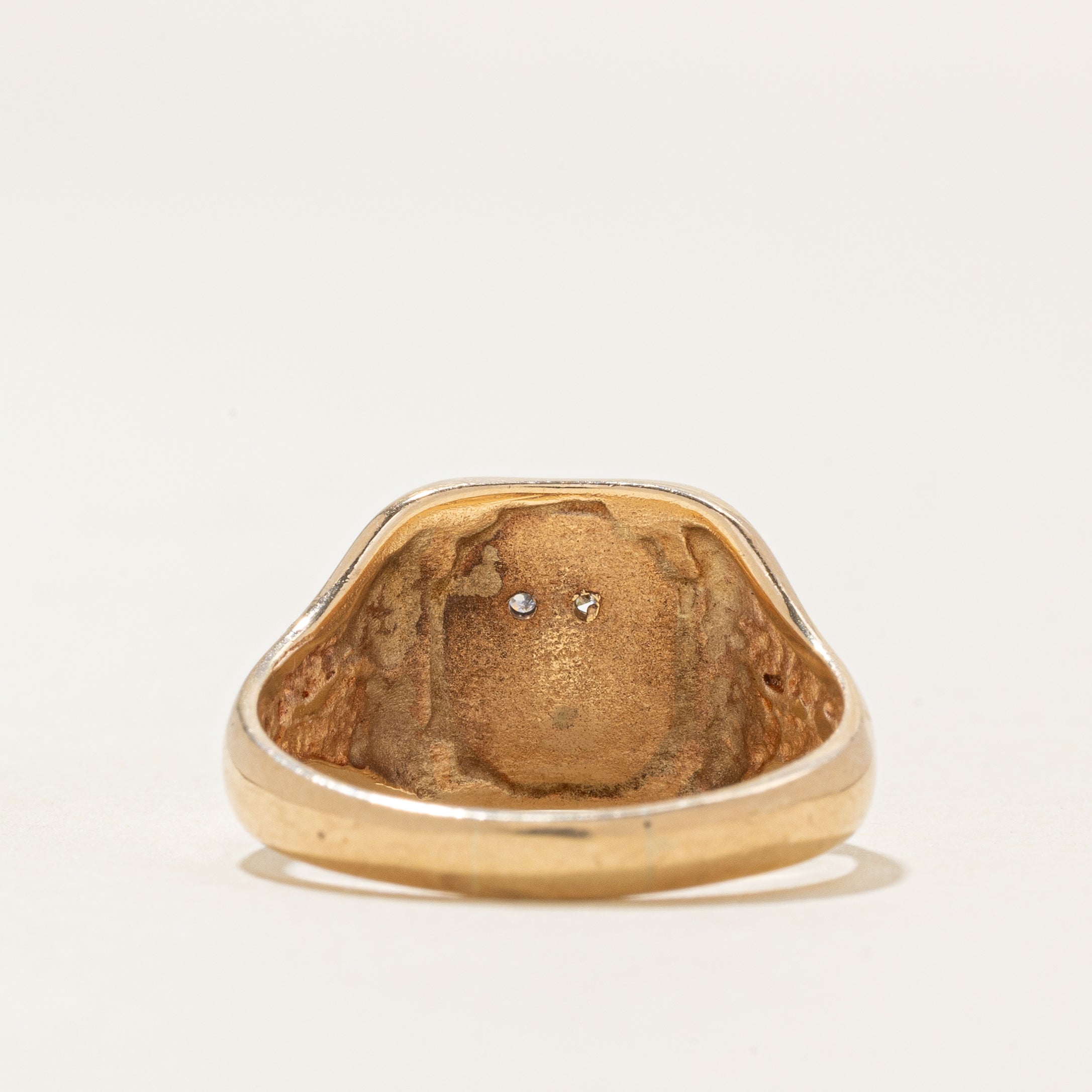 Diamond Owl Signet Ring | 0.03ctw | SZ 7.5 |