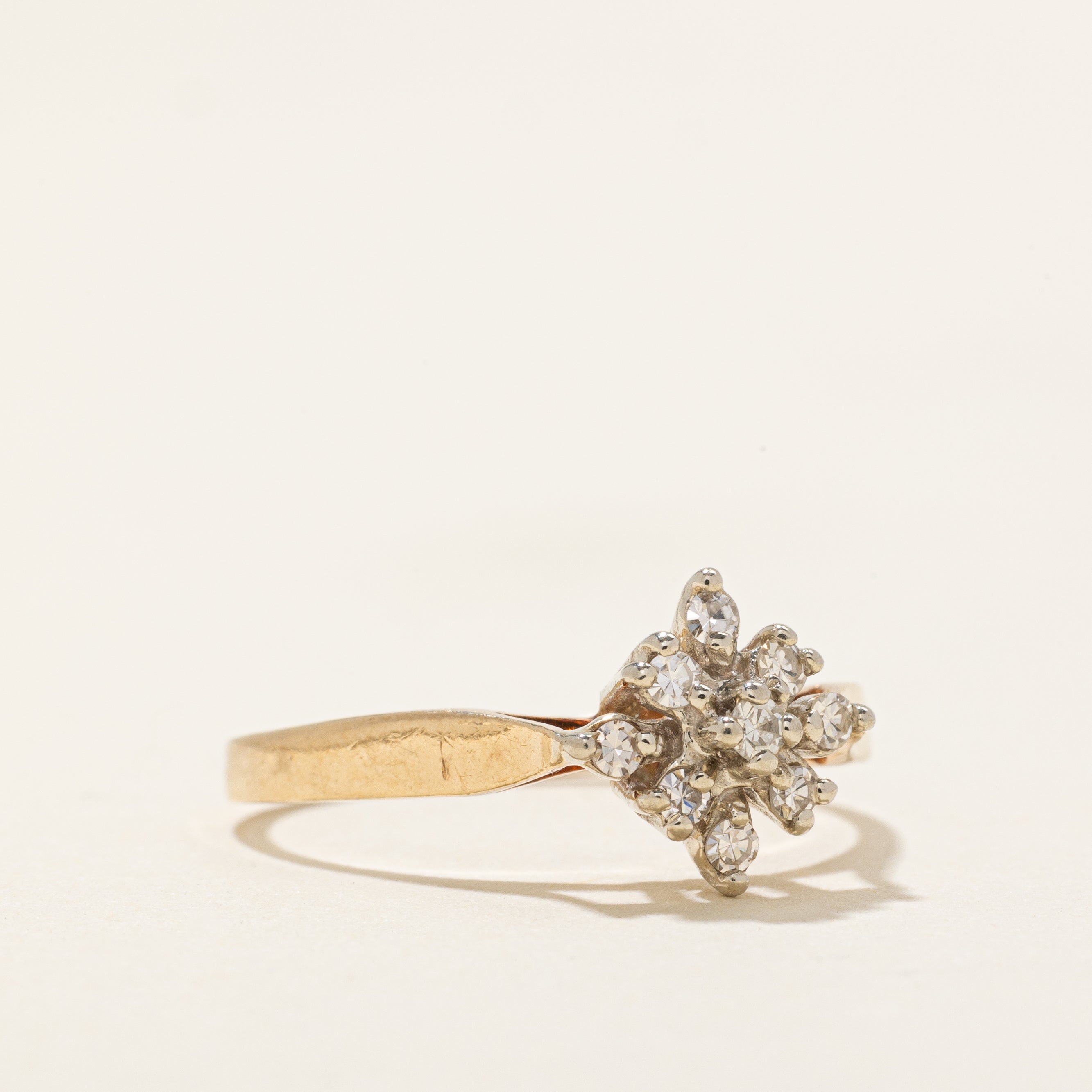 14k Diamond Petal Cluster Ring | 0.09ctw | SZ 5.75 |