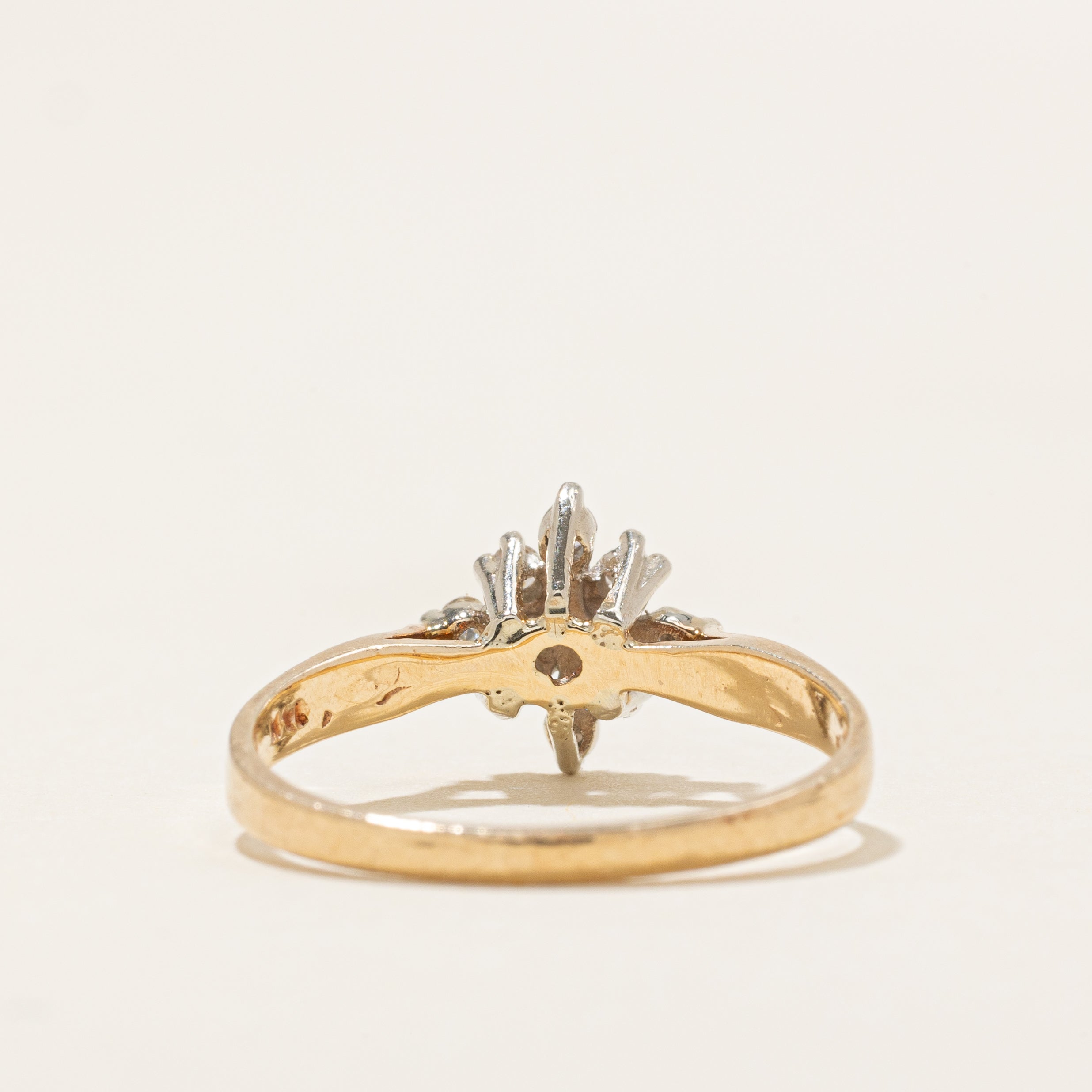 14k Diamond Petal Cluster Ring | 0.09ctw | SZ 5.75 |