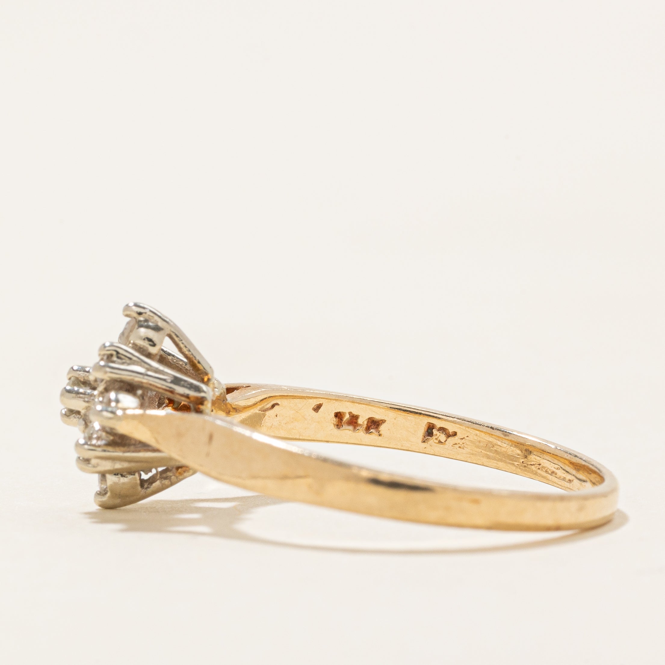 14k Diamond Petal Cluster Ring | 0.09ctw | SZ 5.75 |