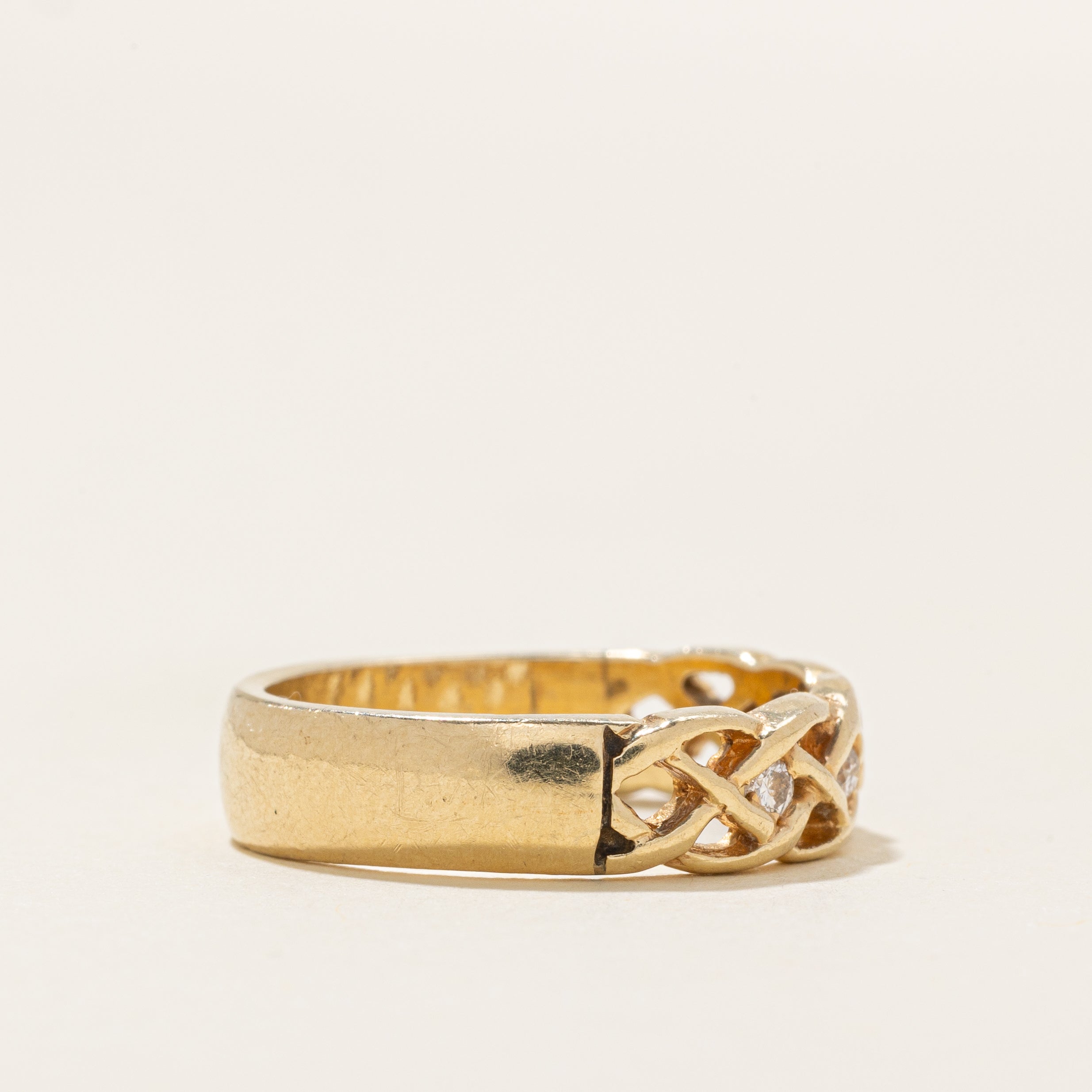Diamond Accented Braided Band | 0.1ctw | SZ 6.25 |