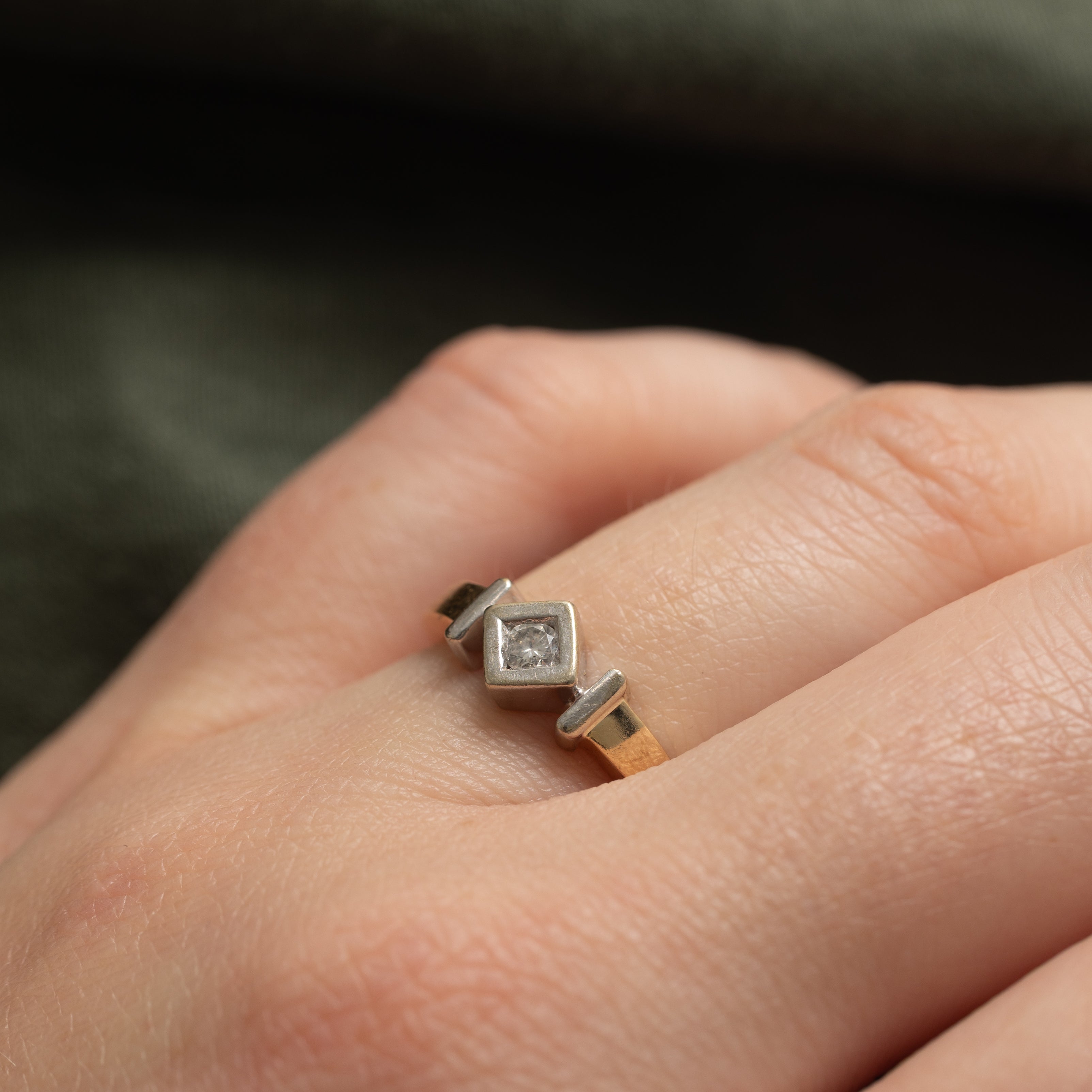 Bezel Set Diamond Geometric Ring | 0.09ctw | SZ 6.0 |