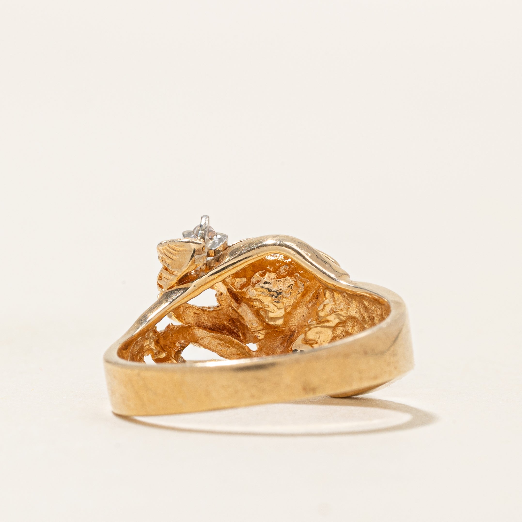 Diamond Textured Abstract Ring | 0.16ctw | SZ 4.25 |