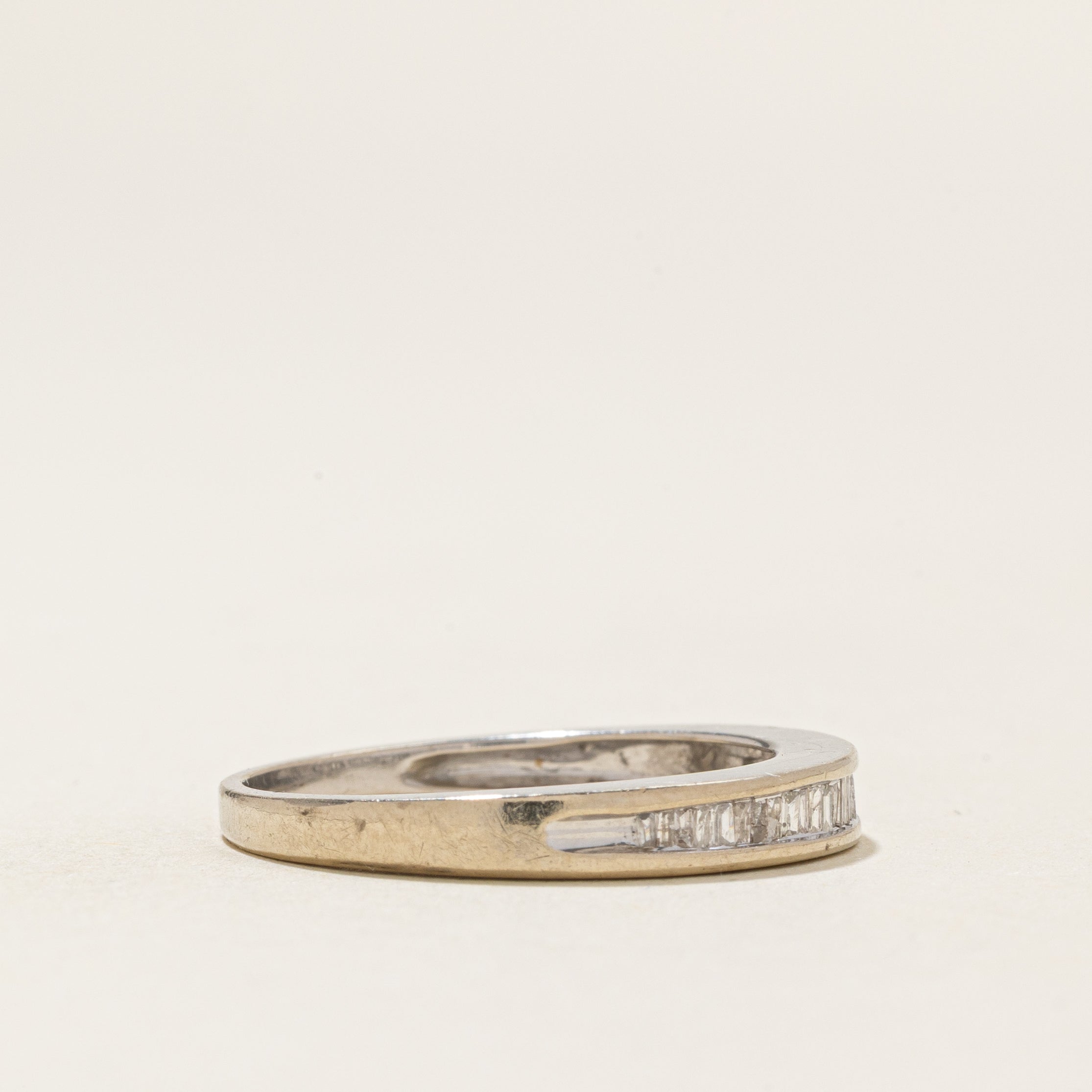 Baguette Cut Semi Eternity Diamond Band | 0.25ctw | SZ 7.5 |