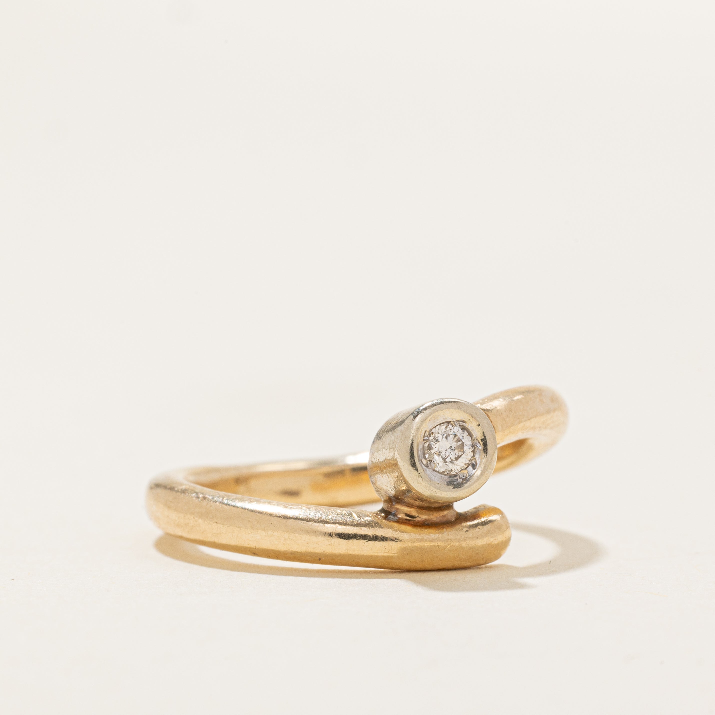 Bezel Set Diamond Bypass Ring | 0.08ctw | SZ 6.25 |