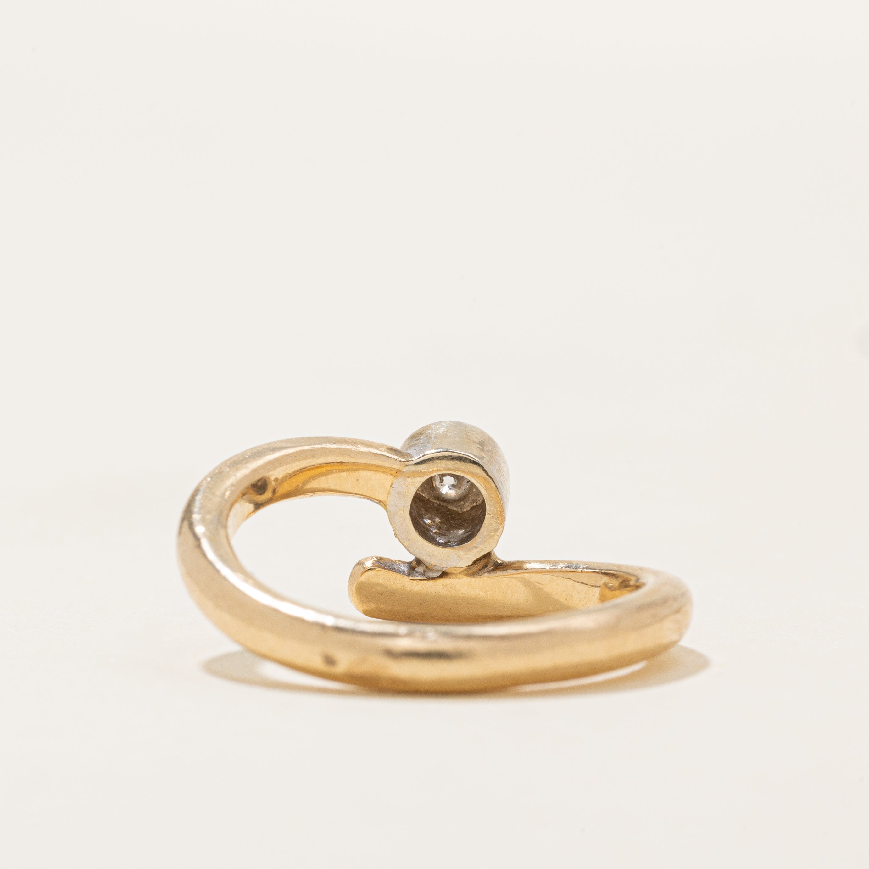 Bezel Set Diamond Bypass Ring | 0.08ctw | SZ 6.25 |