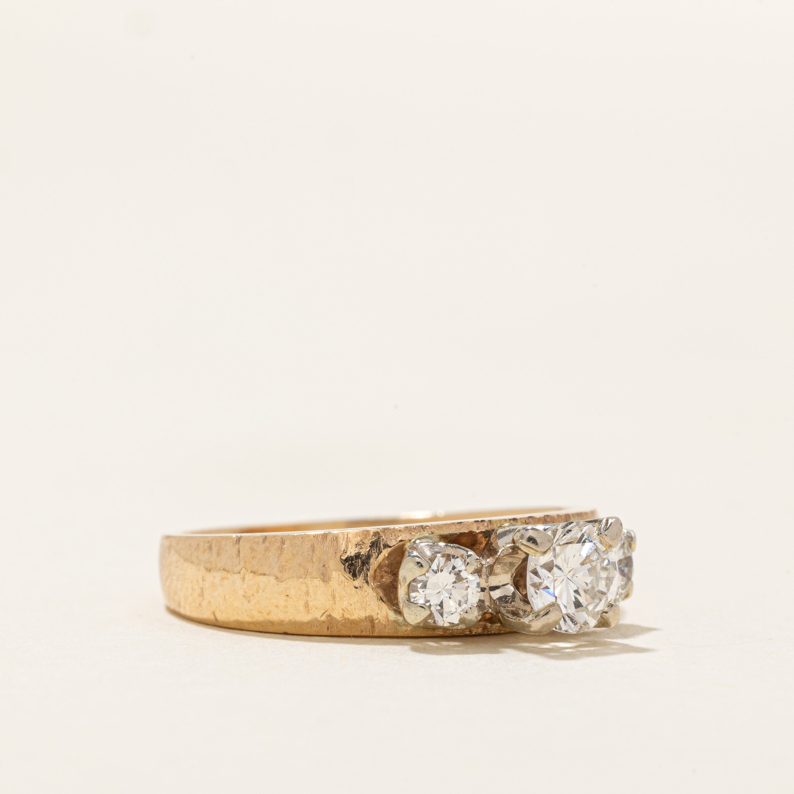 High Set Three Stone Diamond Ring | 0.58ctw | SZ 6.0 |