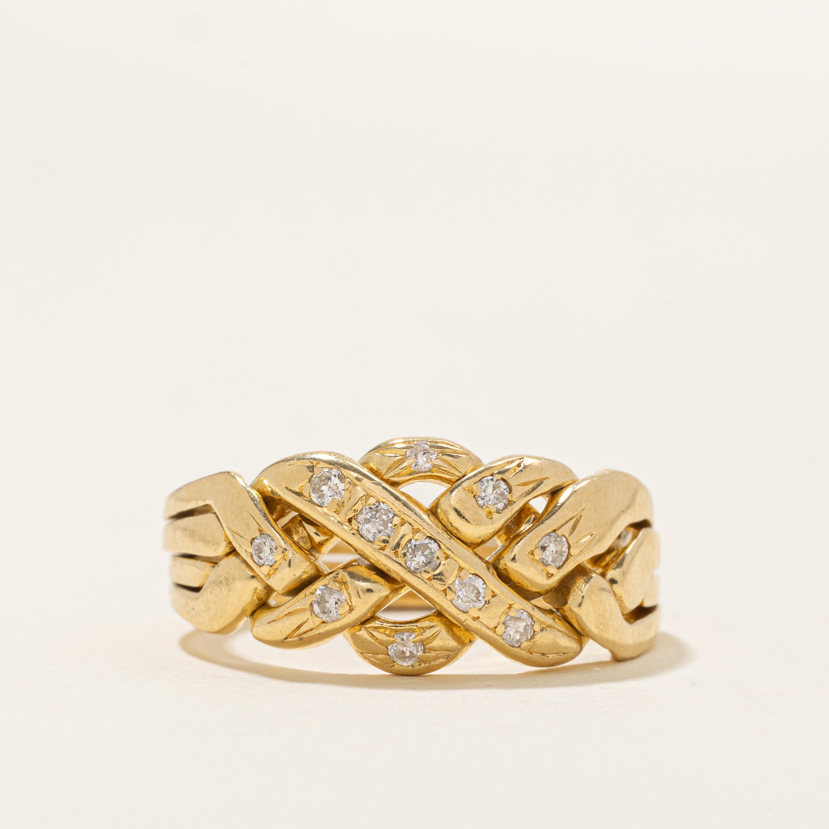 Diamond Puzzle Ring | 0.11ctw | SZ 7.5 |