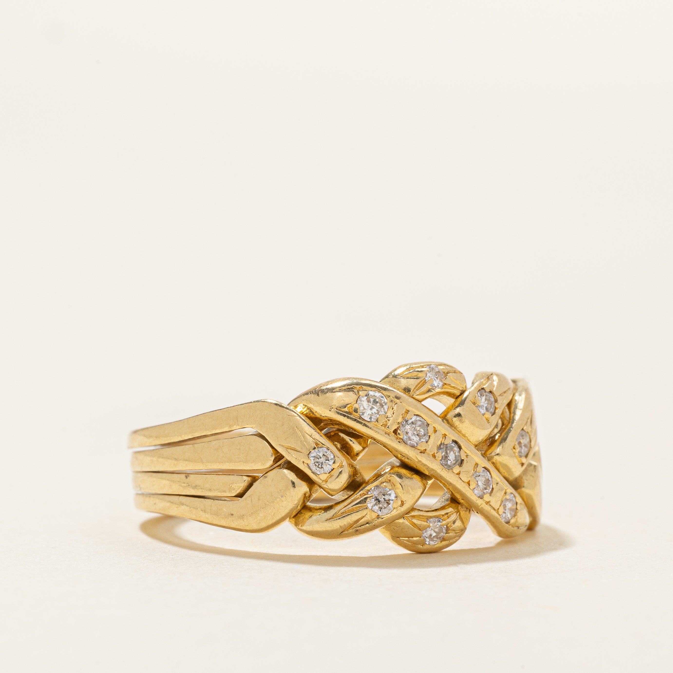 Diamond Puzzle Ring | 0.11ctw | SZ 7.5 |