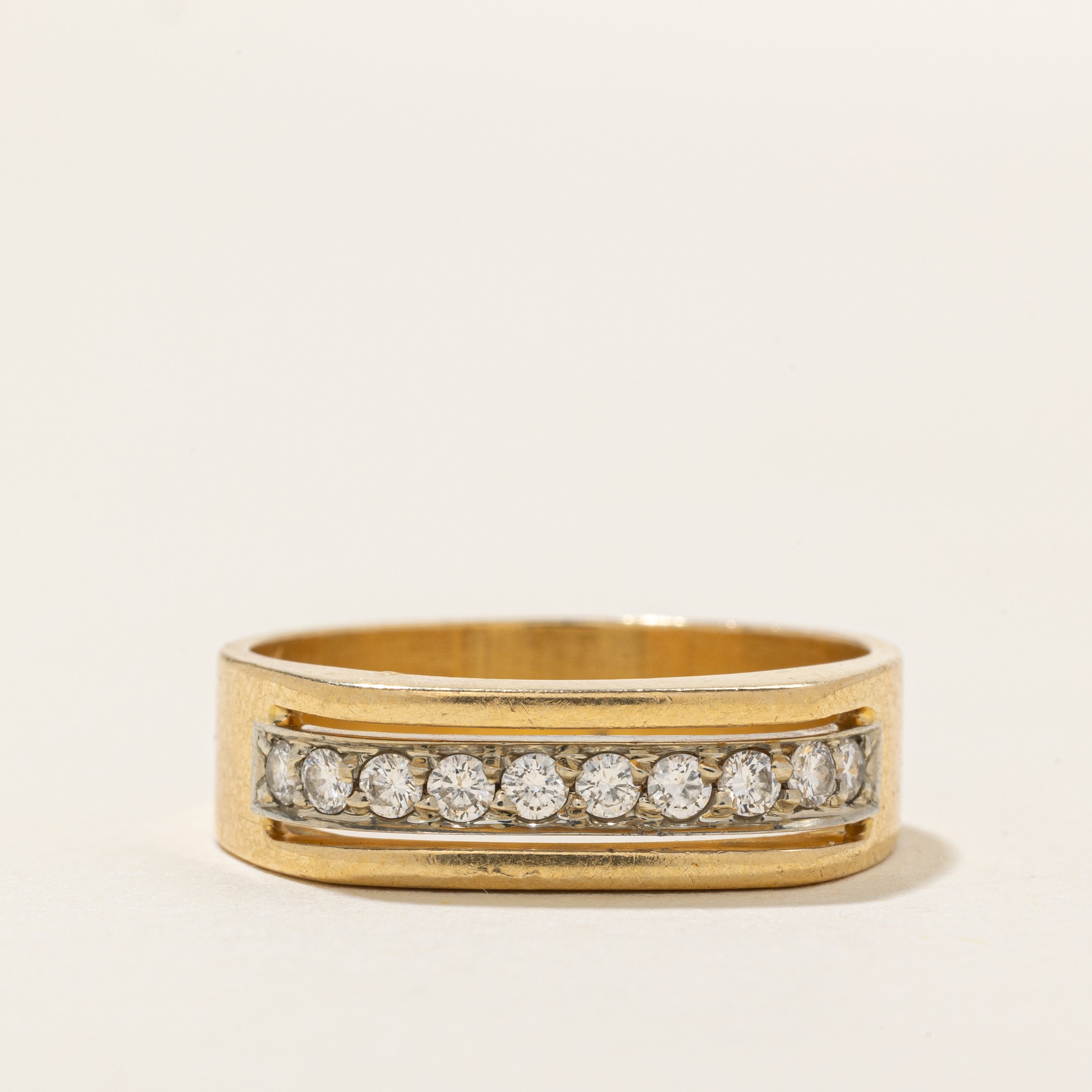 18k Semi Eternity Diamond Soft Square Band | 0.25ctw | SZ 9.5 |