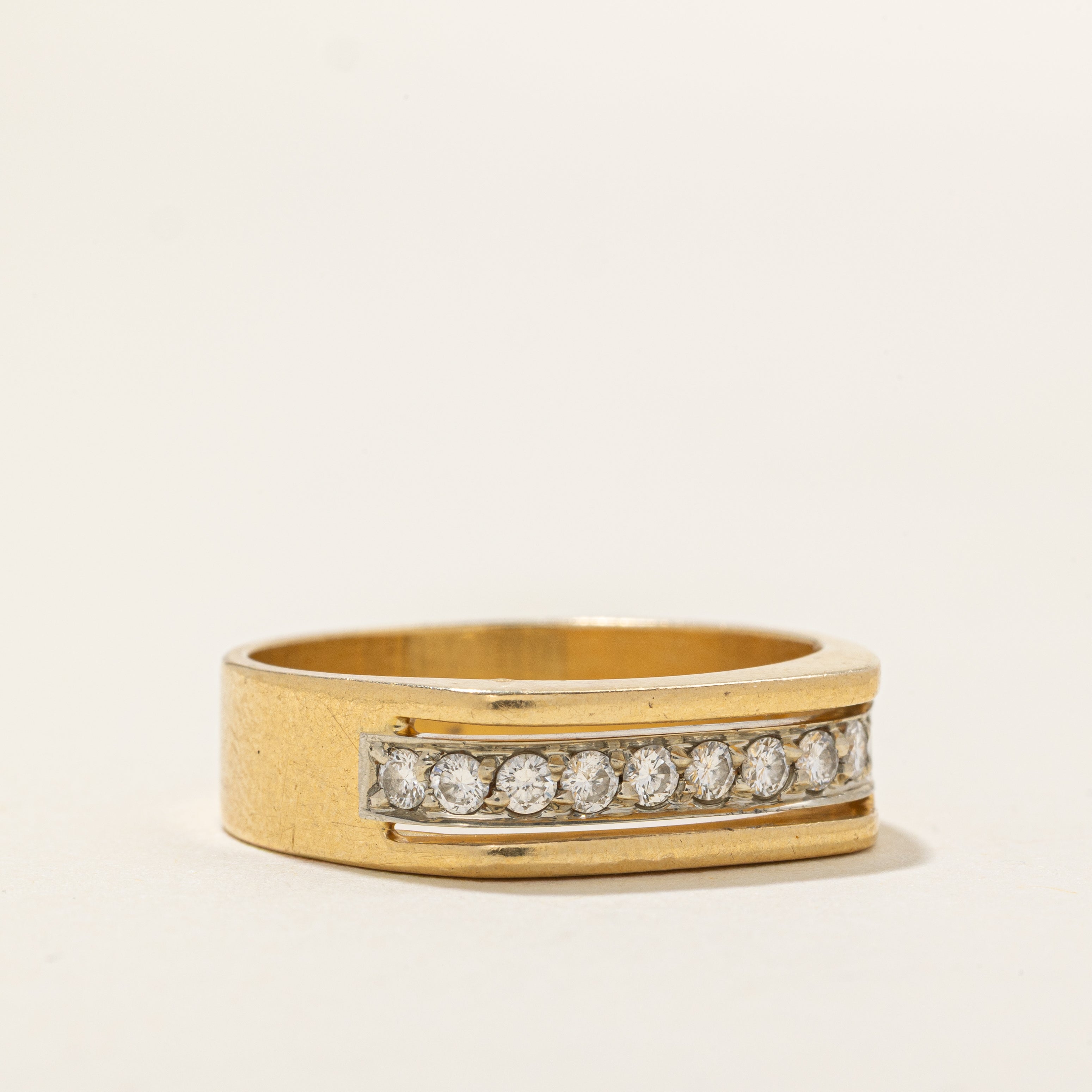 18k Semi Eternity Diamond Soft Square Band | 0.25ctw | SZ 9.5 |