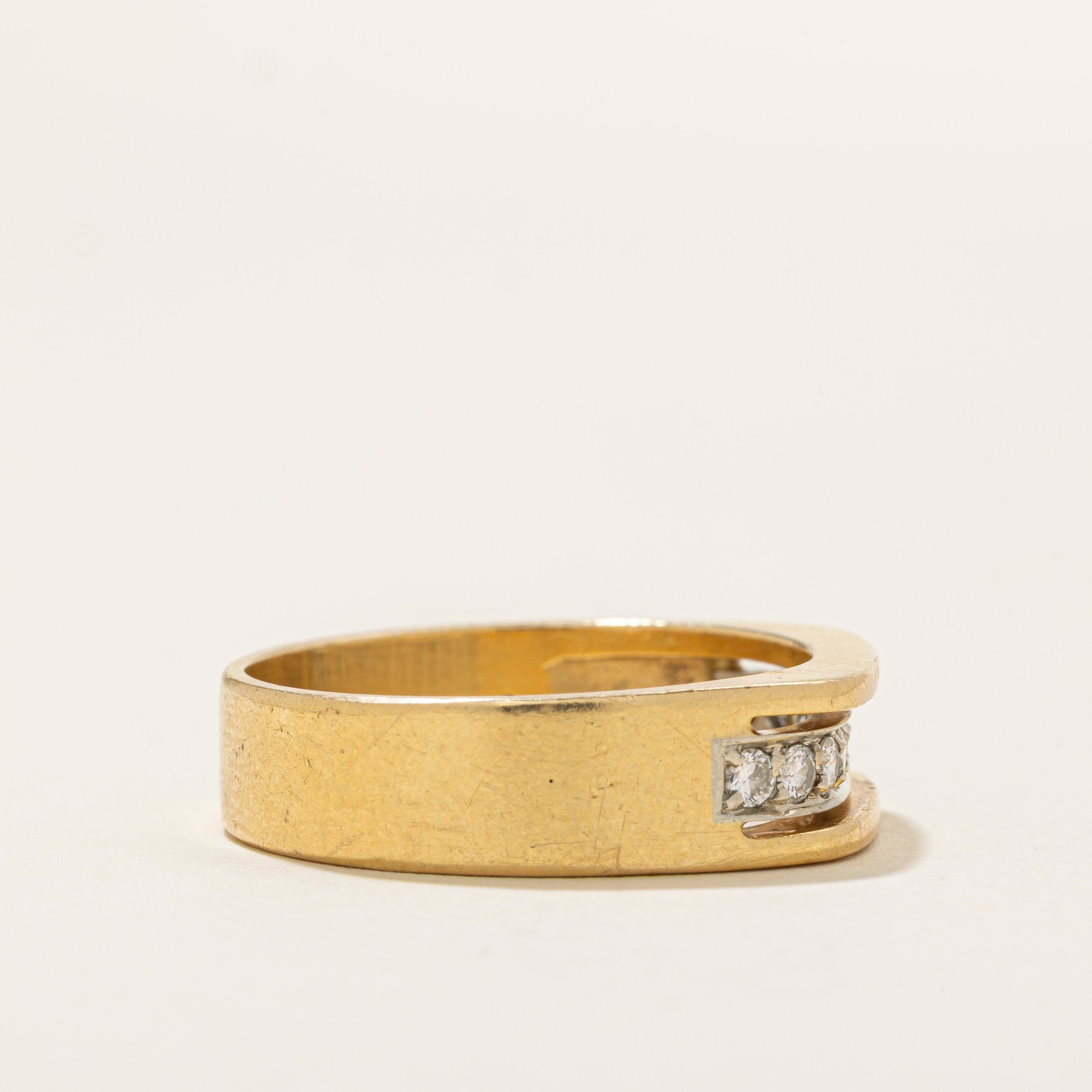 18k Semi Eternity Diamond Soft Square Band | 0.25ctw | SZ 9.5 |