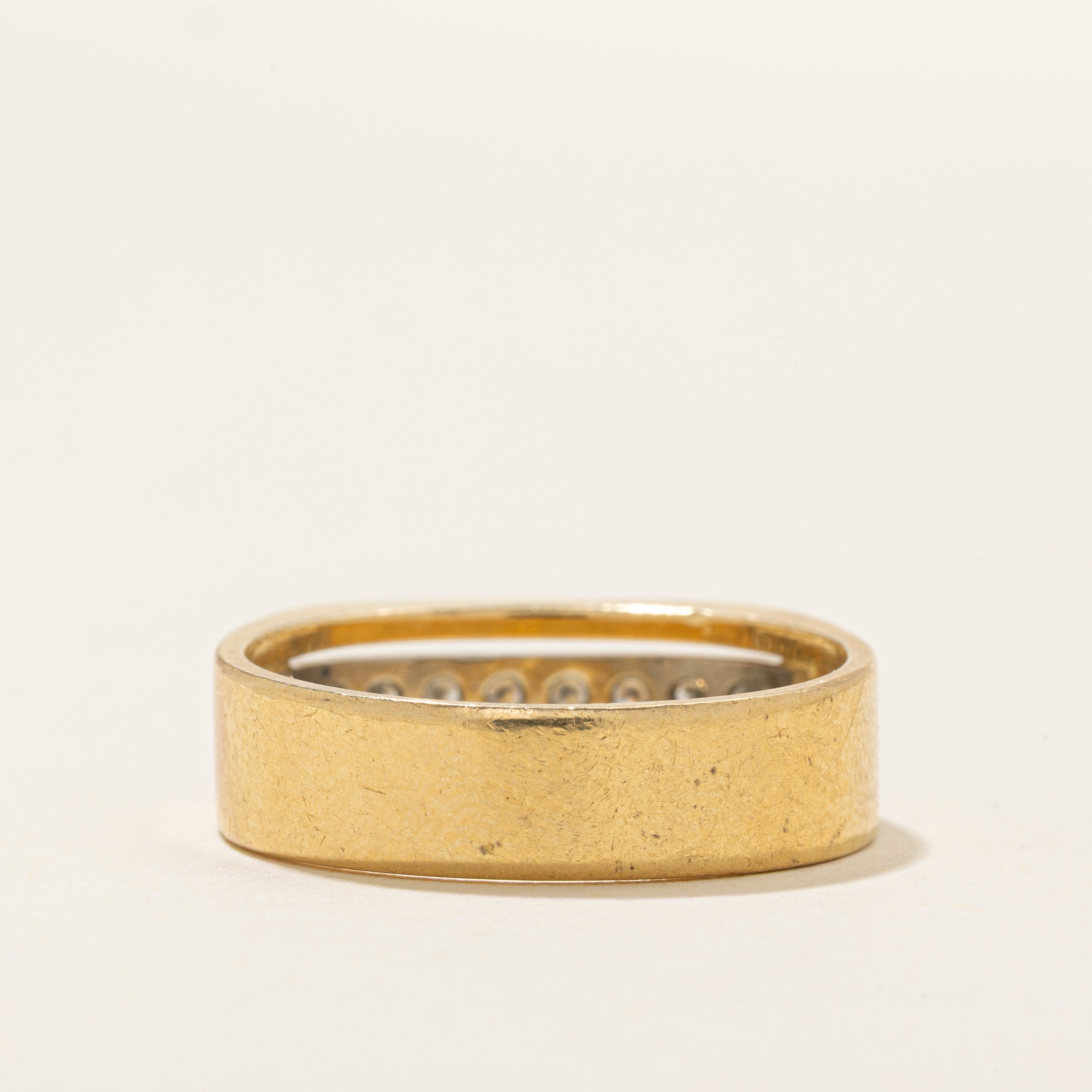 18k Semi Eternity Diamond Soft Square Band | 0.25ctw | SZ 9.5 |