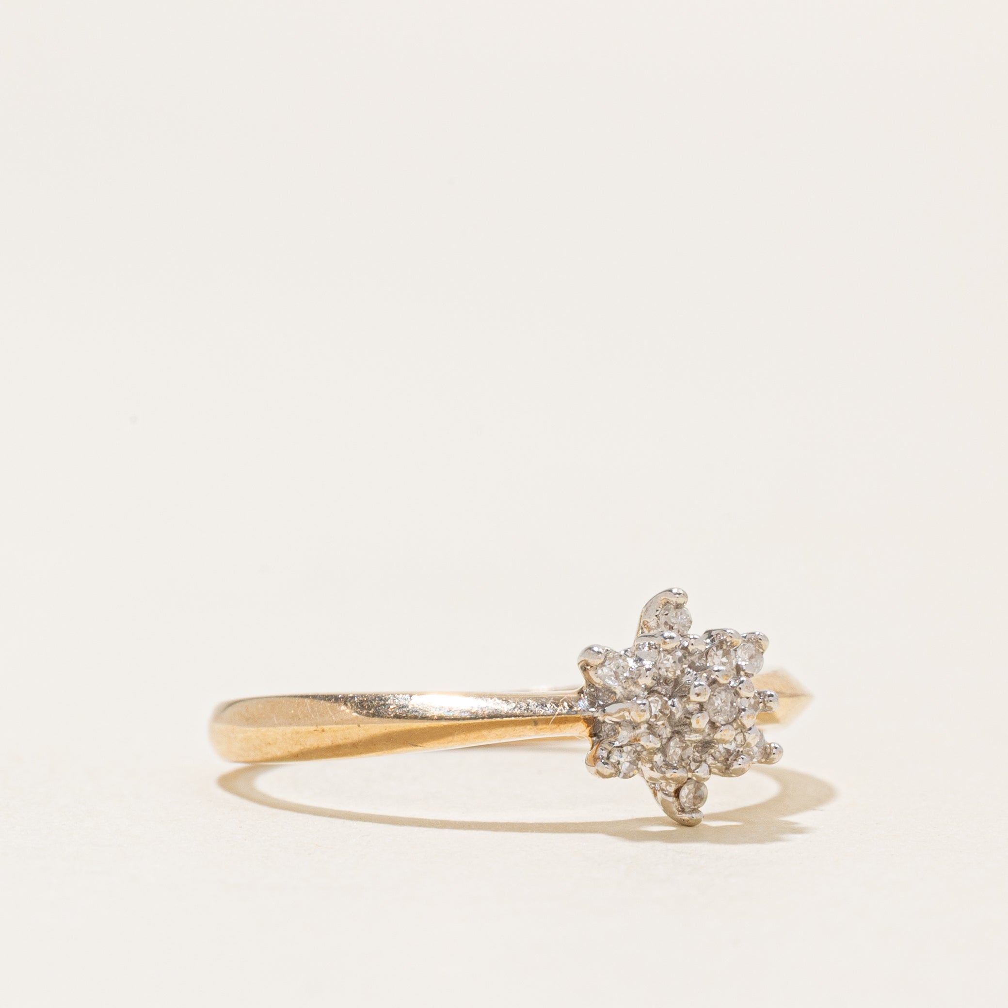 Diamond Cluster Petal Ring | 0.07ctw | SZ 7.0 |