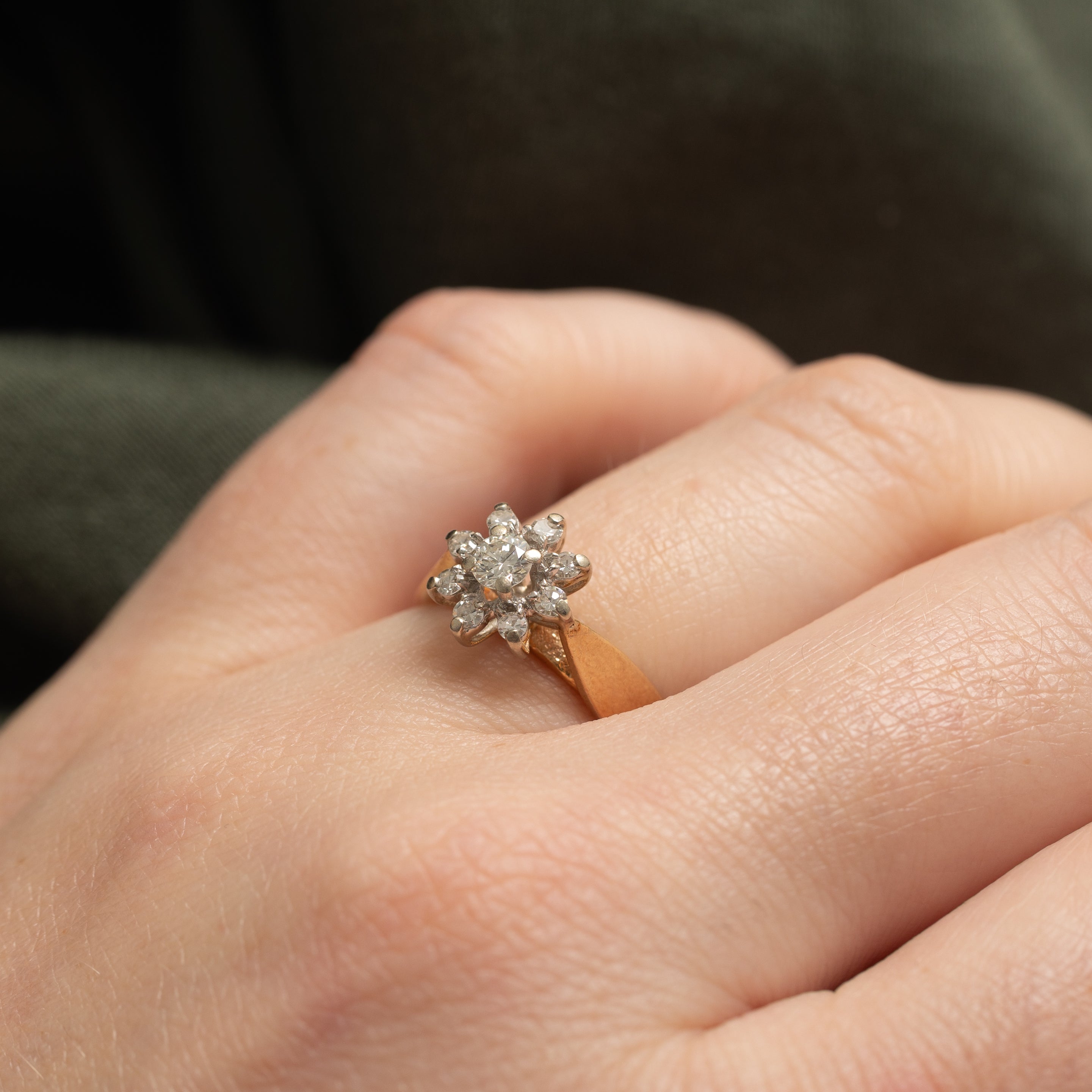 14k Diamond Petal Halo Ring | 0.23ctw | SZ 6.0 |