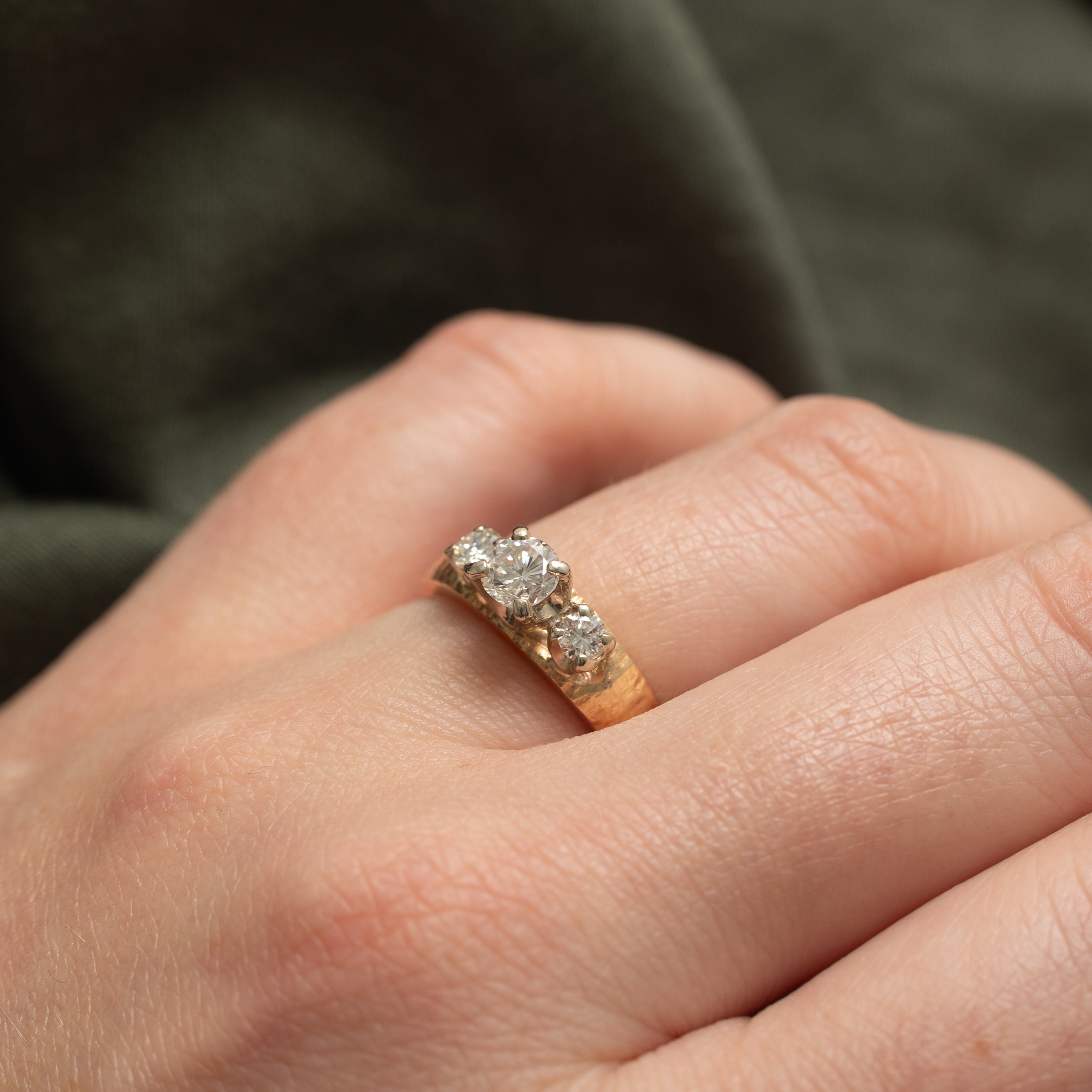 High Set Three Stone Diamond Ring | 0.58ctw | SZ 6.0 |