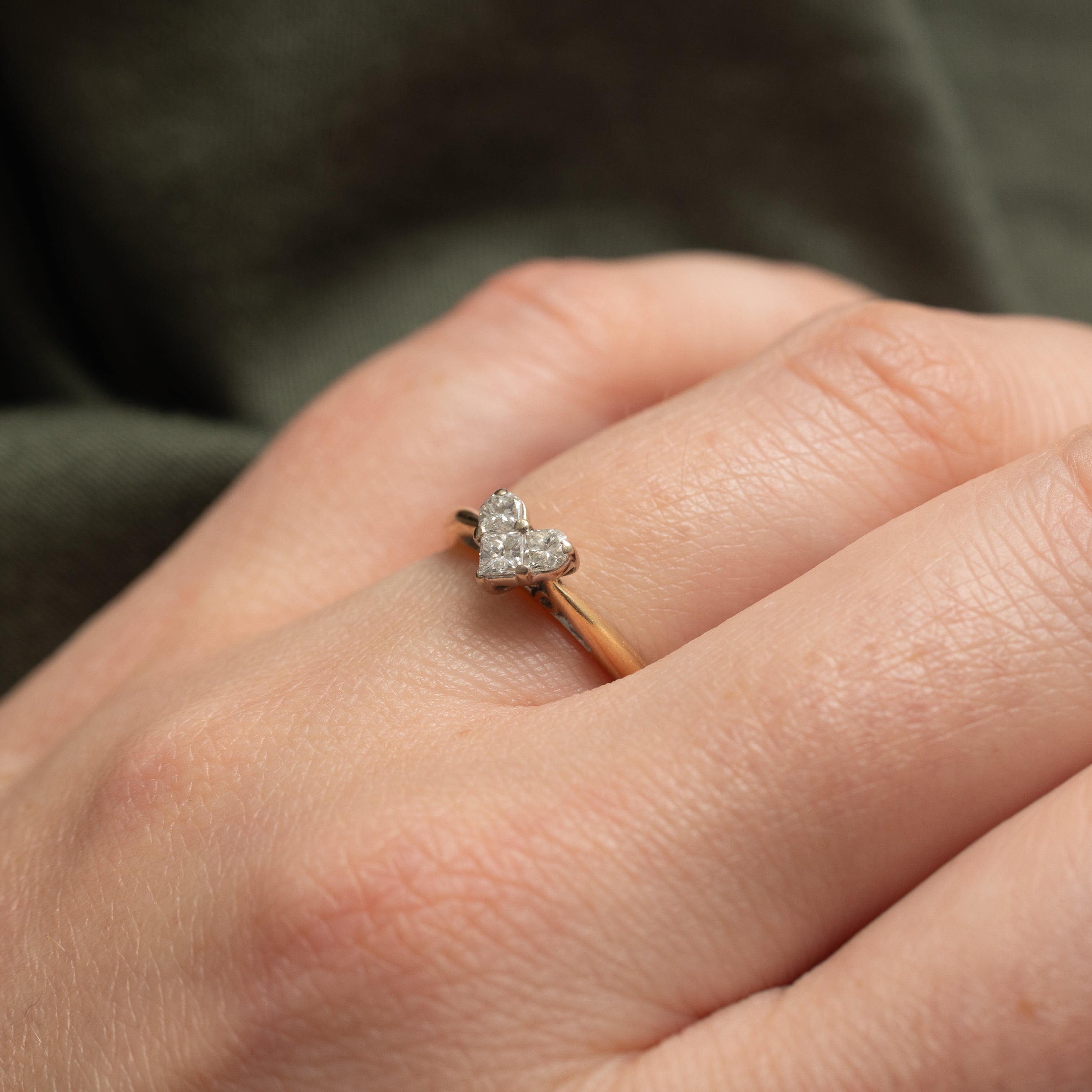 Princess Cut Diamond Heart Cluster Ring | 0.18ctw | SZ 5.0 |