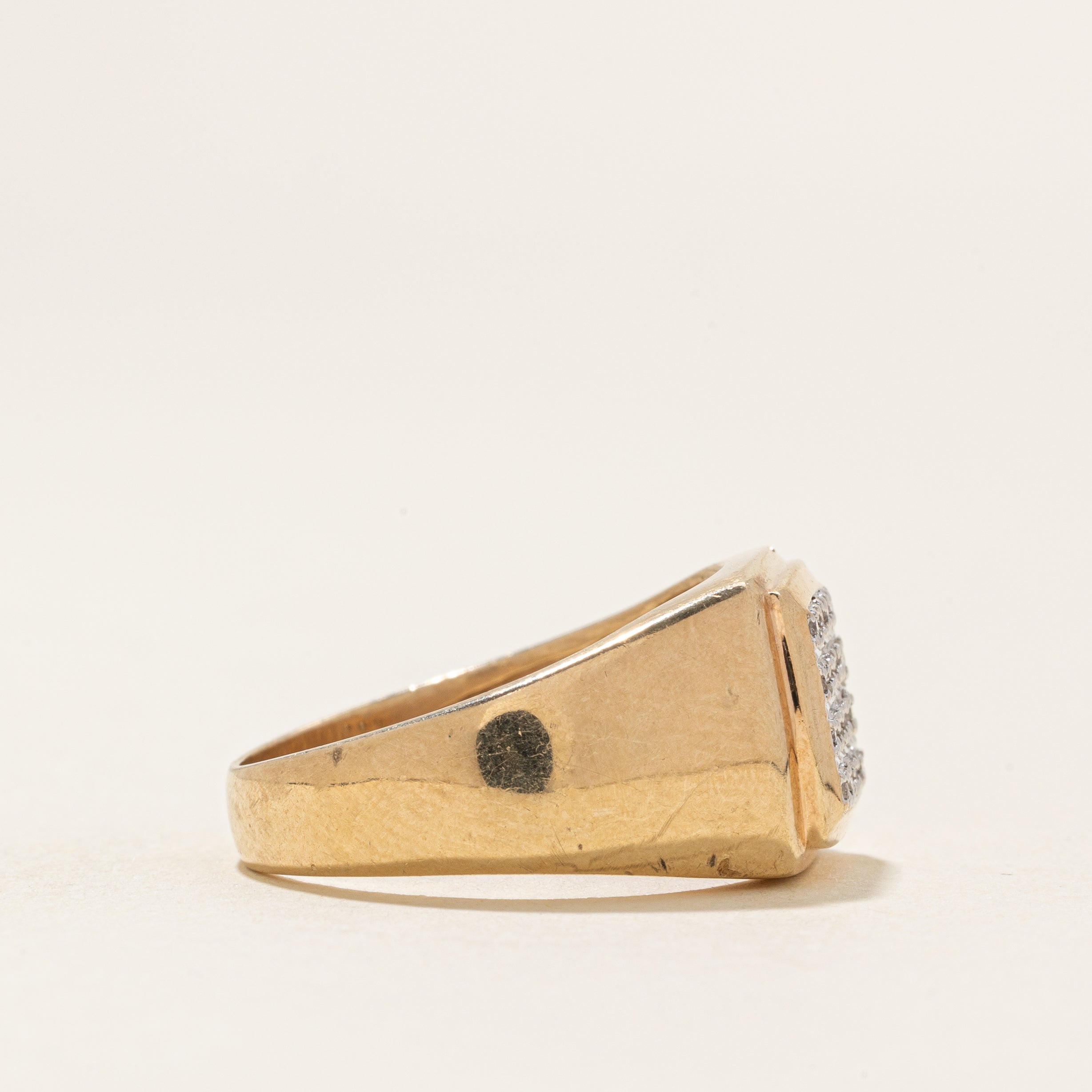 Diamond Square Grid Signet Ring | 0.08ctw | SZ 8.0 |