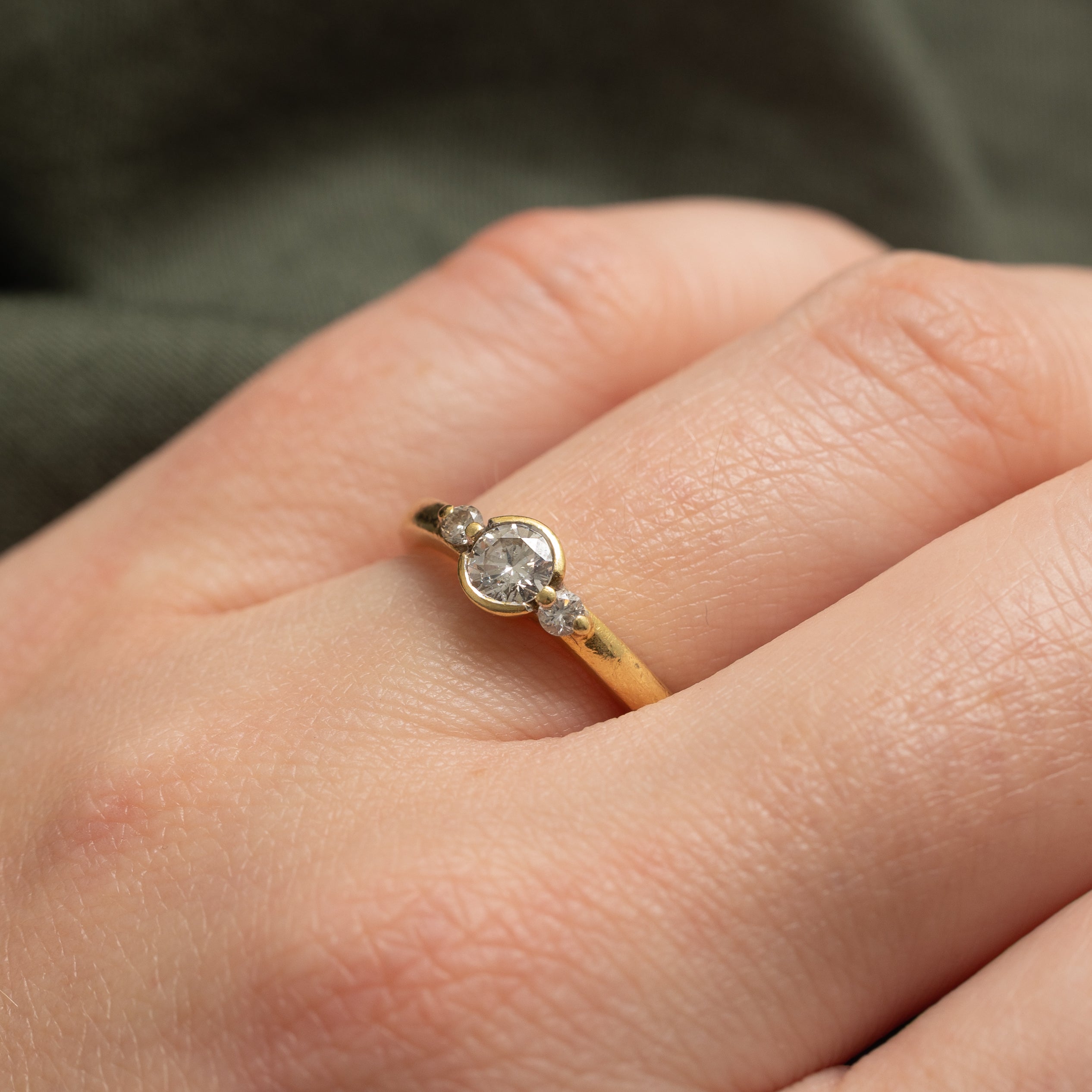 Bezel Set Three Stone Diamond Ring | 0.33ctw | SZ 5.75 |