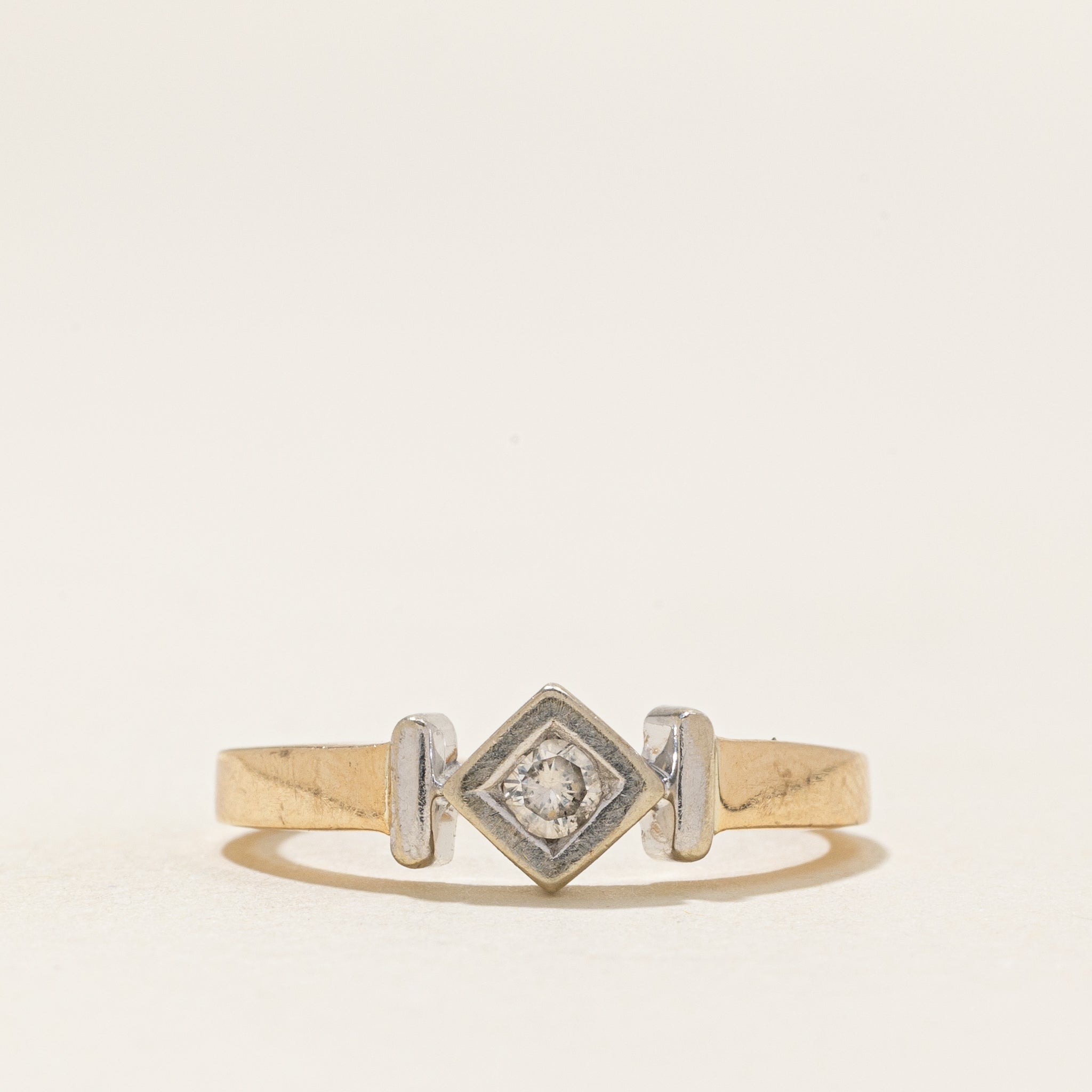Bezel Set Diamond Geometric Ring | 0.09ctw | SZ 6.0 |