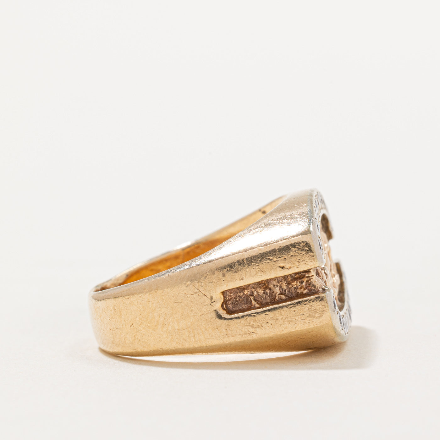 Gold Nugget & Diamond Cocktail Ring | 0.44ctw | SZ 9 |